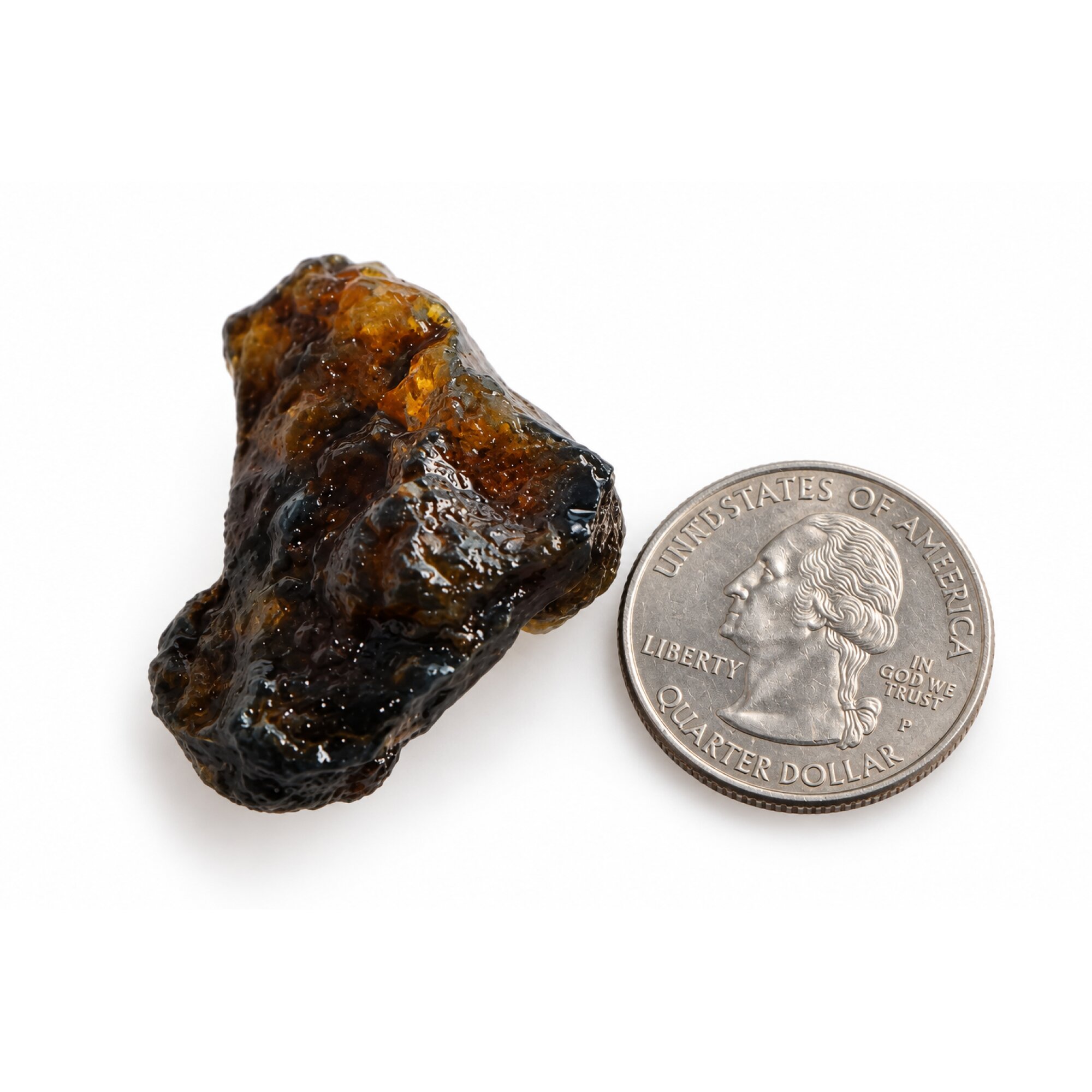Authentic sky blue rough specimen Dominican amber 44mm – photo 15