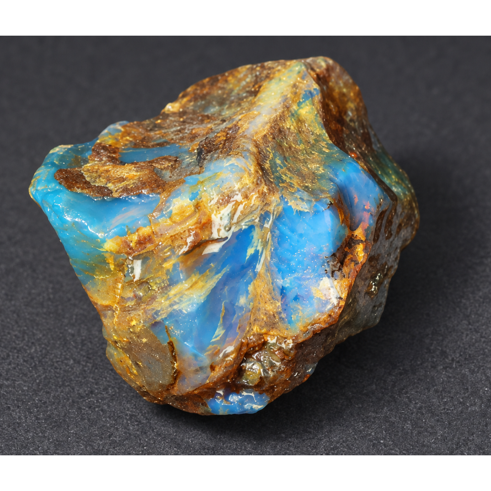 Authentic sky blue rough specimen Dominican amber 30mm