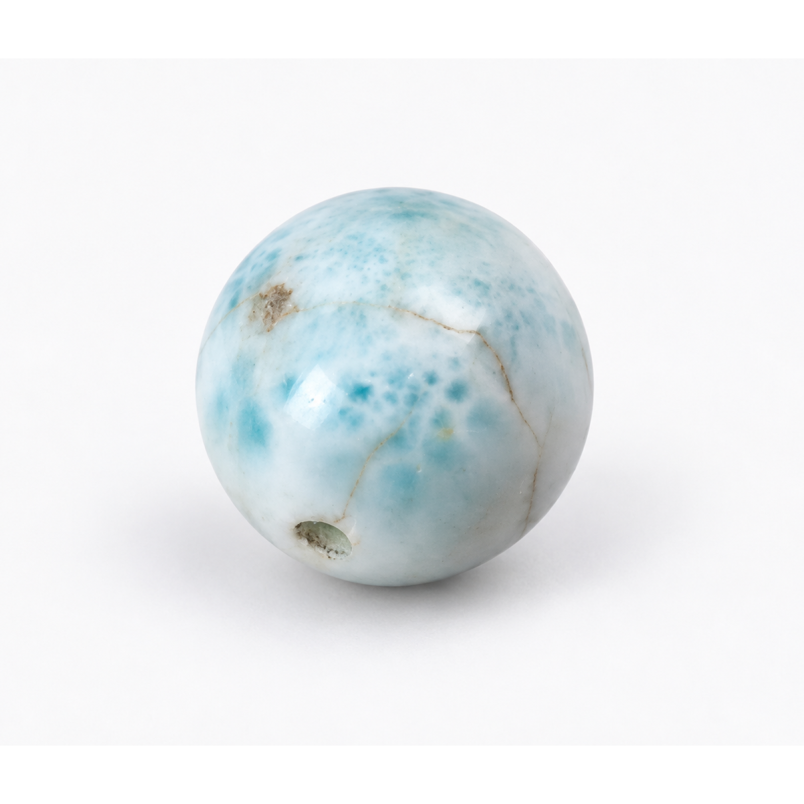 Authentic sky blue Dominican Larimar bead 15.3mm