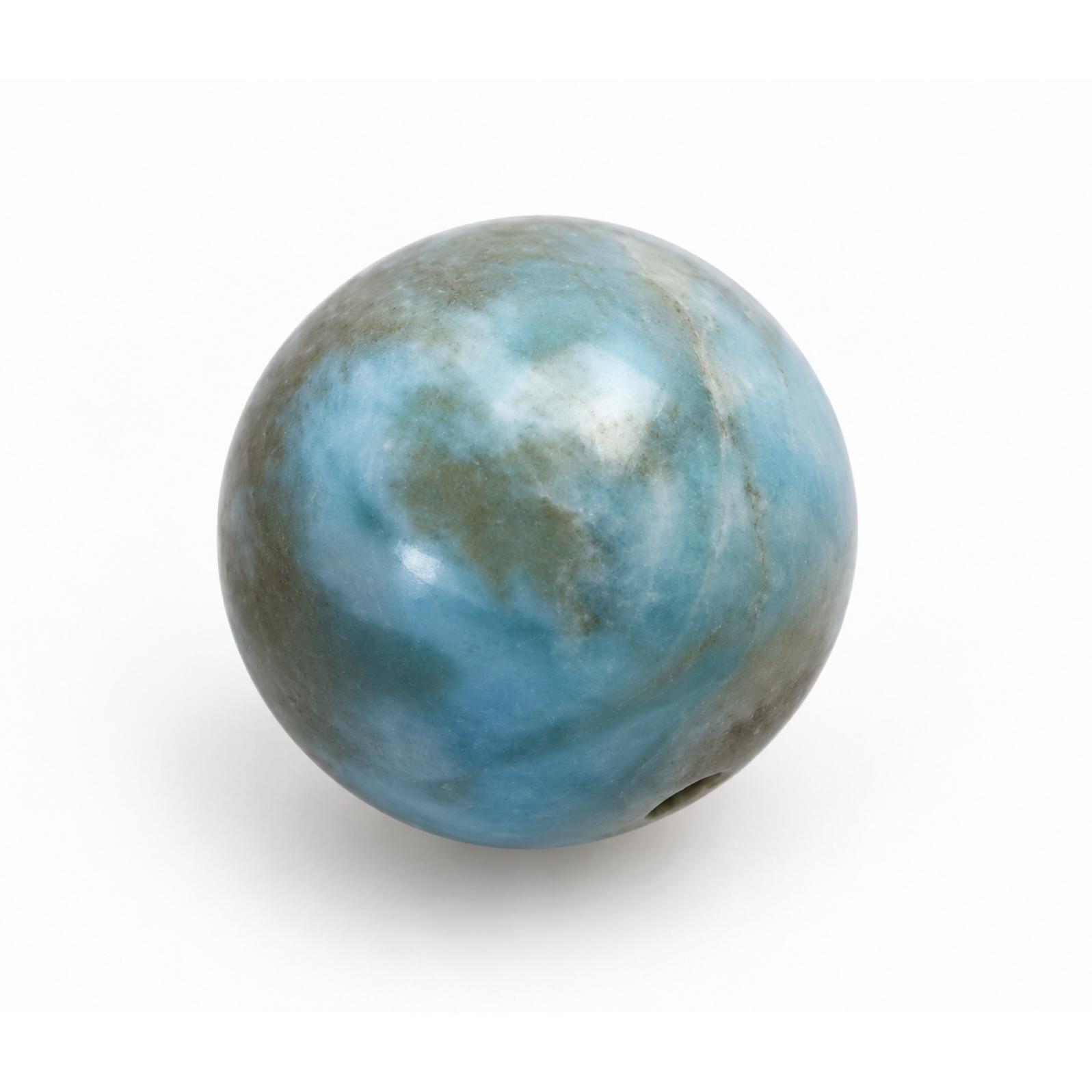 Genuine gray blue Dominican Larimar bead 12.5mm