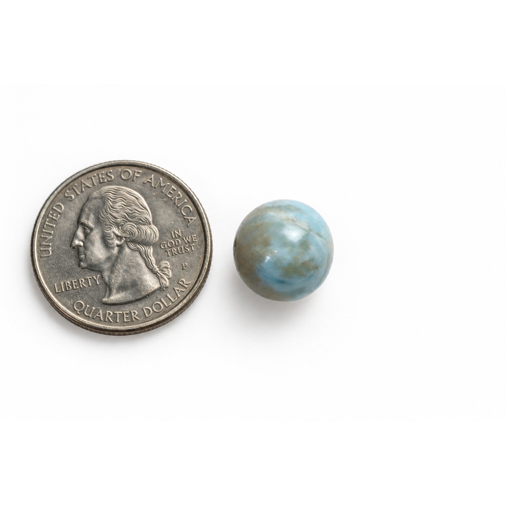 Genuine gray blue Dominican Larimar bead 12.5mm – photo 4
