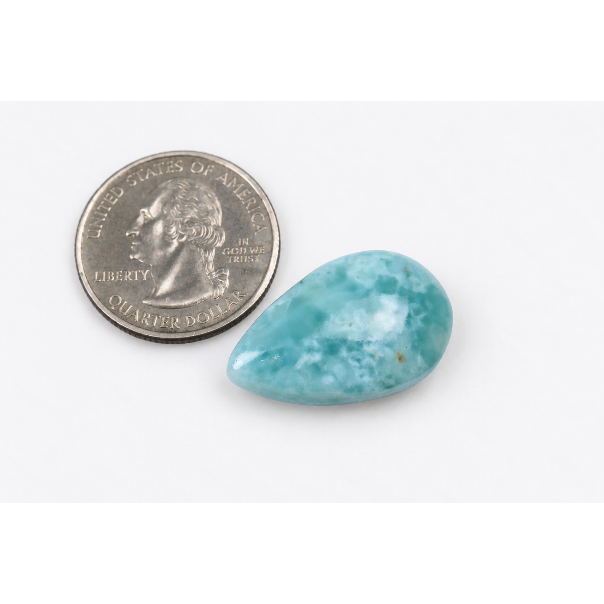 Authentic ocean blue polished Dominican Larimar 25mm – photo 2