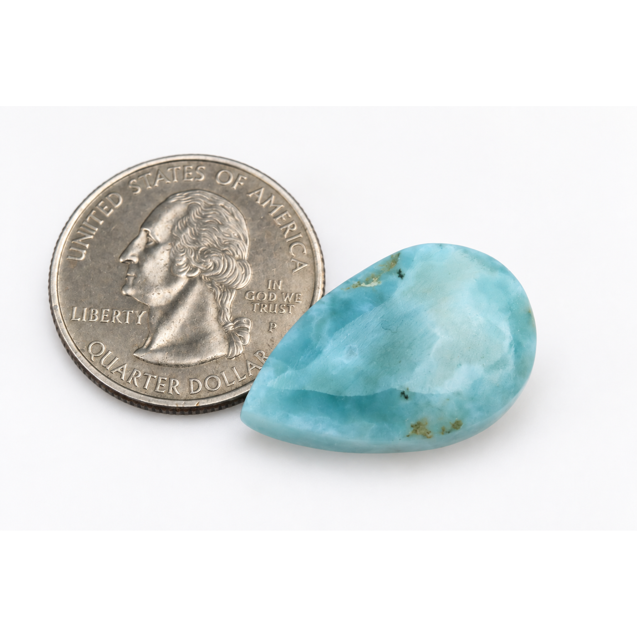 Authentic ocean blue polished Dominican Larimar 25mm – photo 5