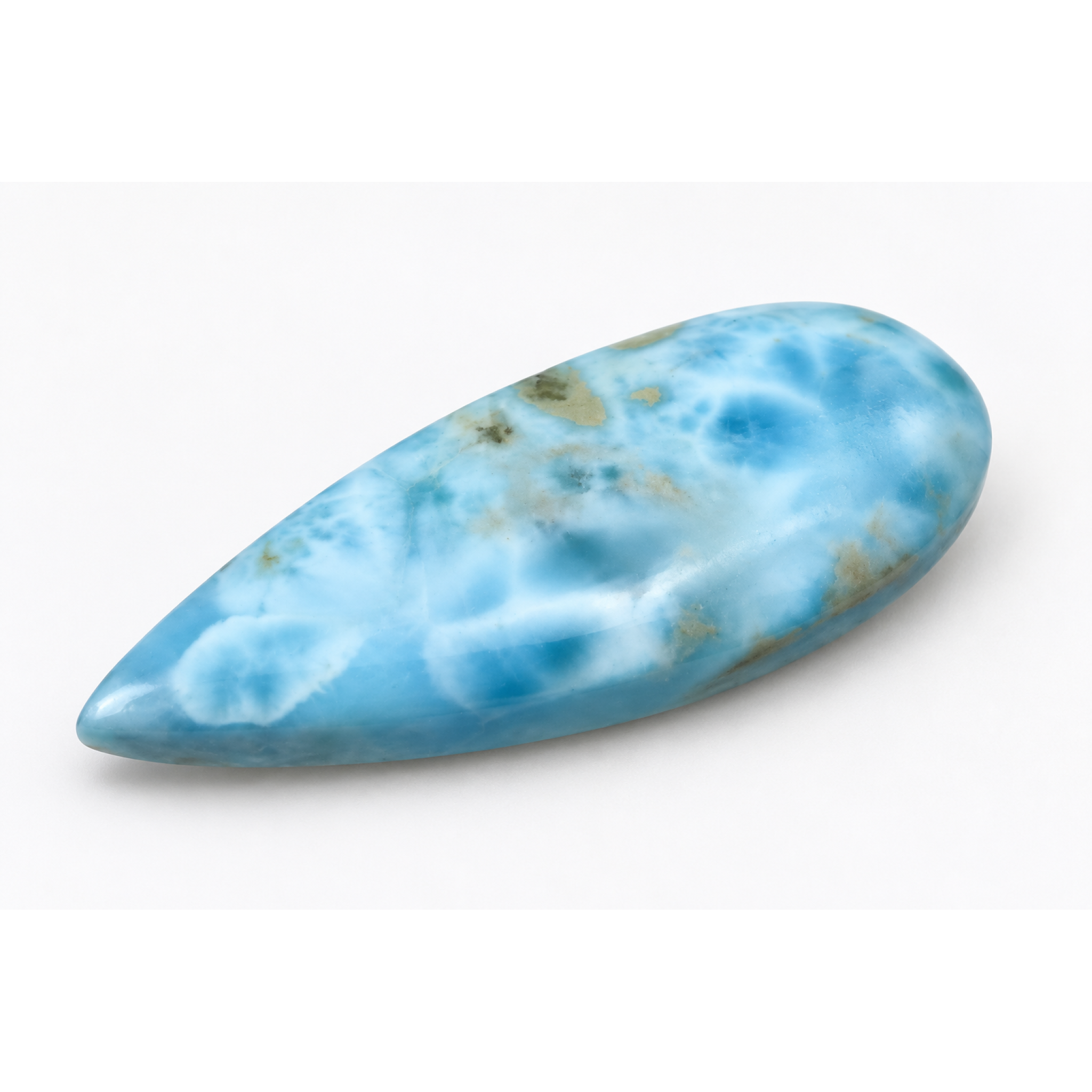 Handmade sky blue Dominican Larimar cabochon 44mm – photo 3