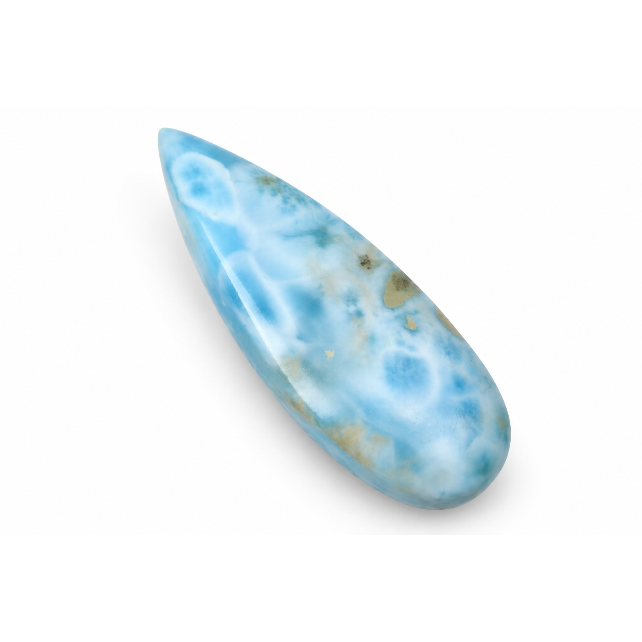 Handmade sky blue Dominican Larimar cabochon 44mm – photo 4