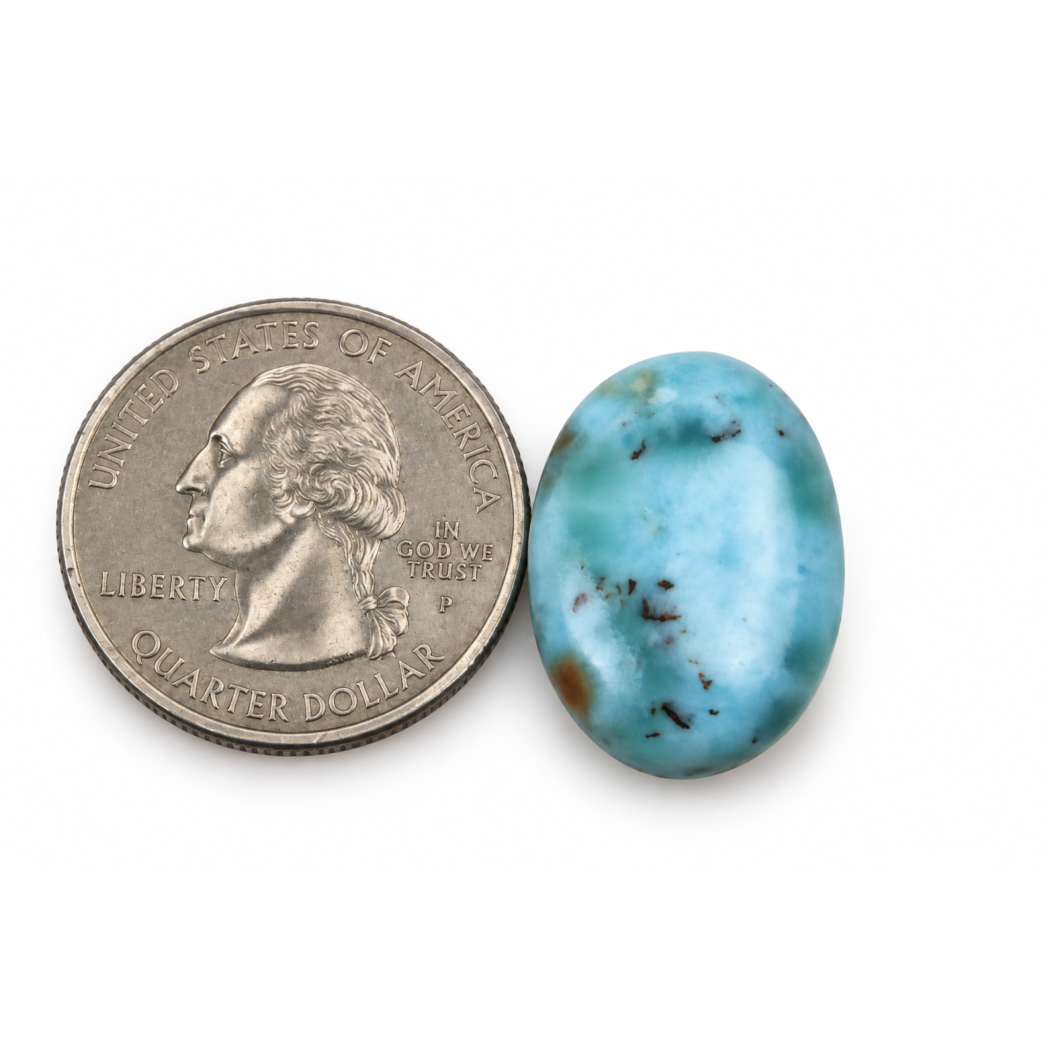 Artisan crafted red blue Dominican Larimar cabochon 20mm – photo 3