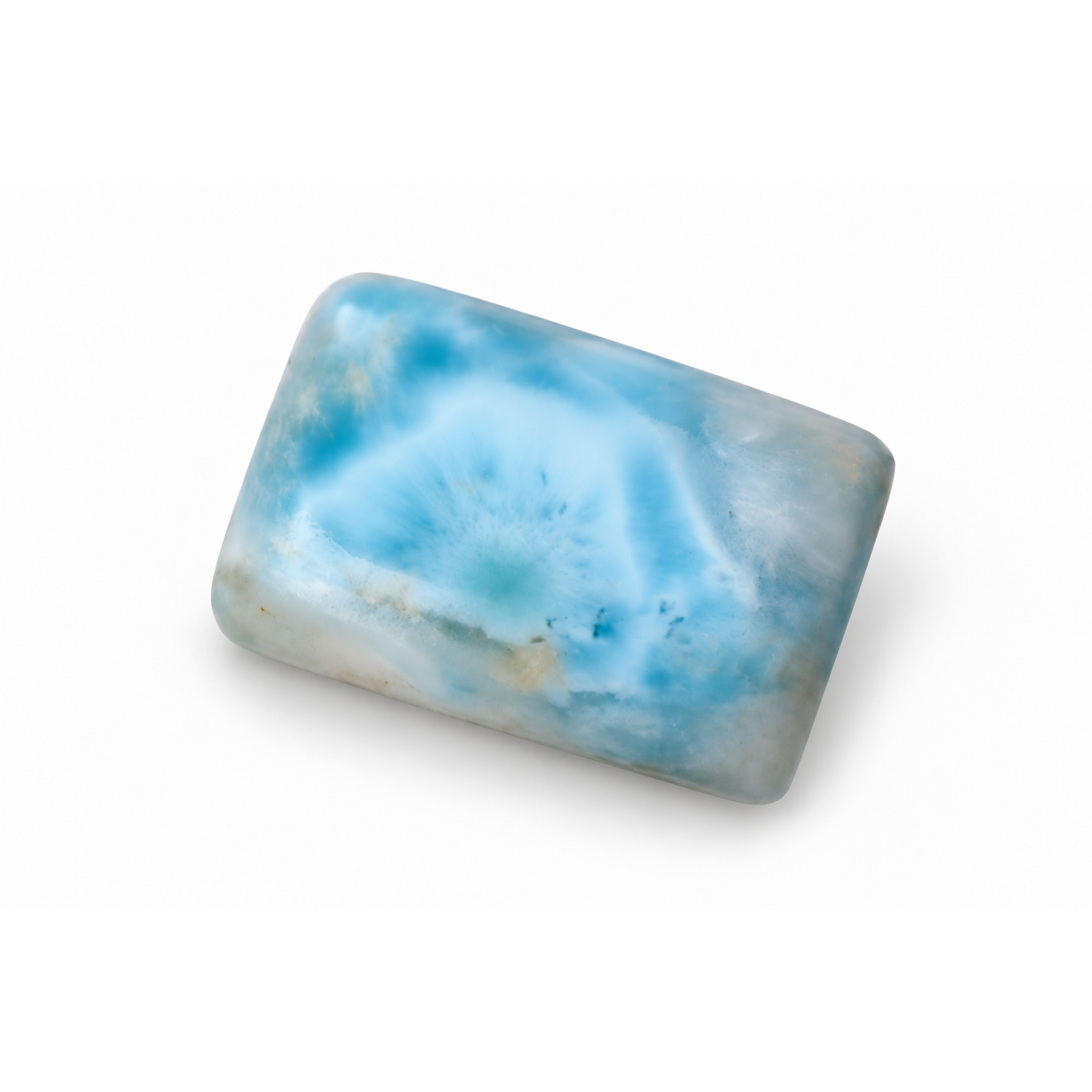 Artisan crafted sky blue Dominican Larimar cabochon 26mm – photo 6