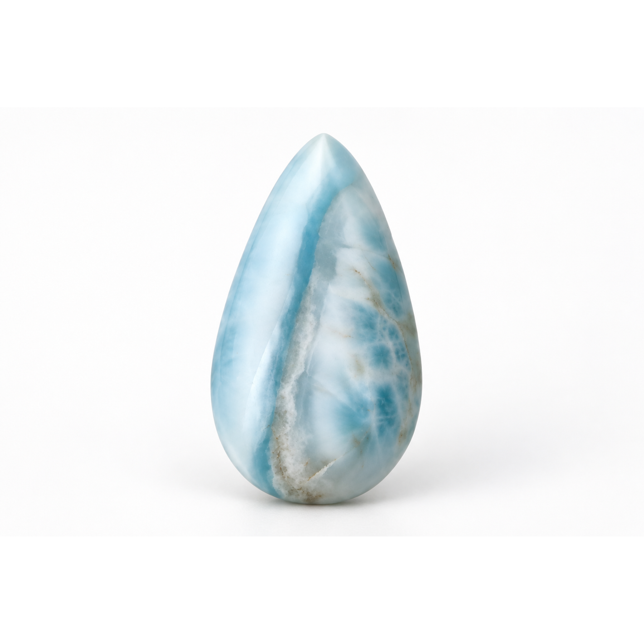 Master crafted ocean blue Dominican Larimar cabochon 28mm