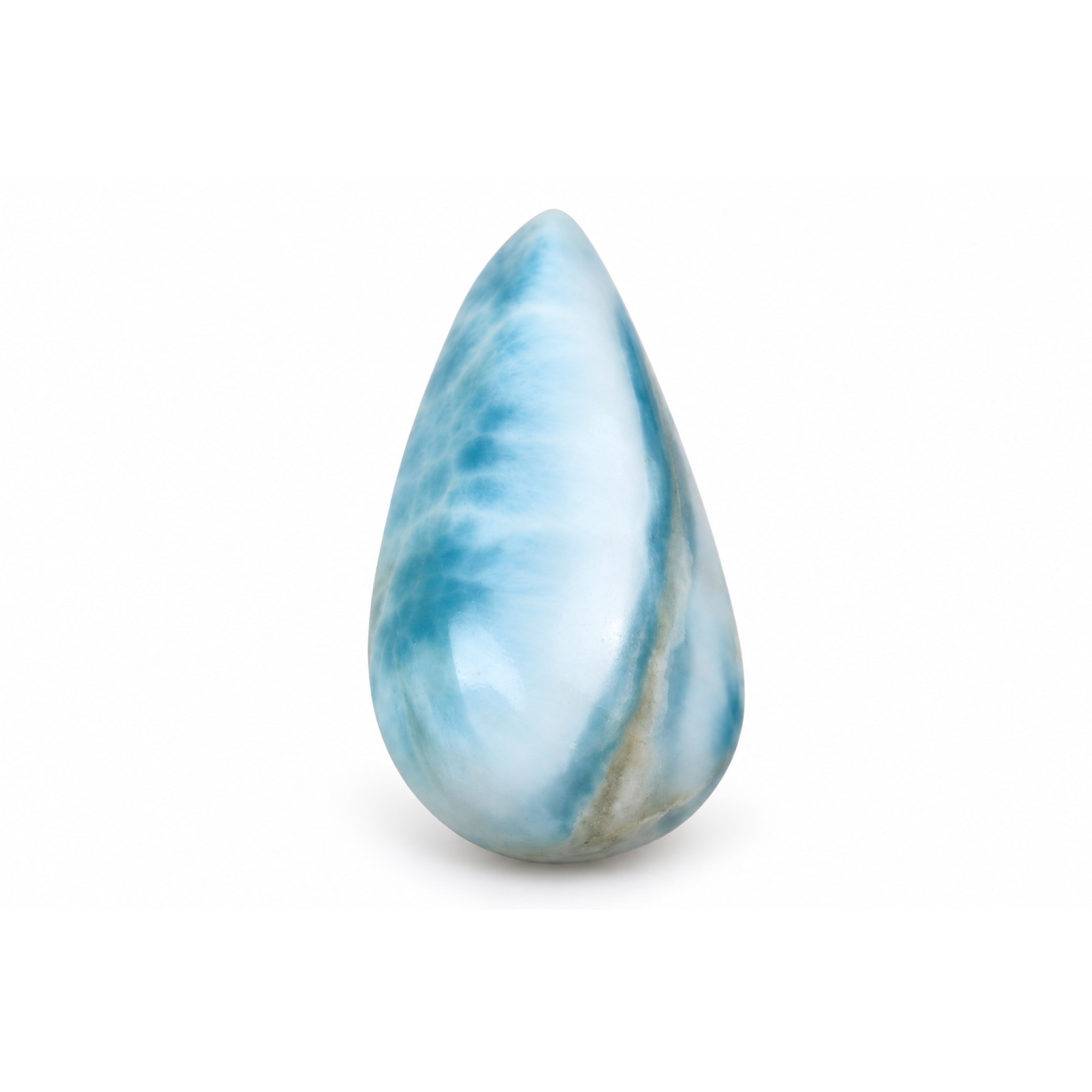 Master crafted ocean blue Dominican Larimar cabochon 28mm – photo 2