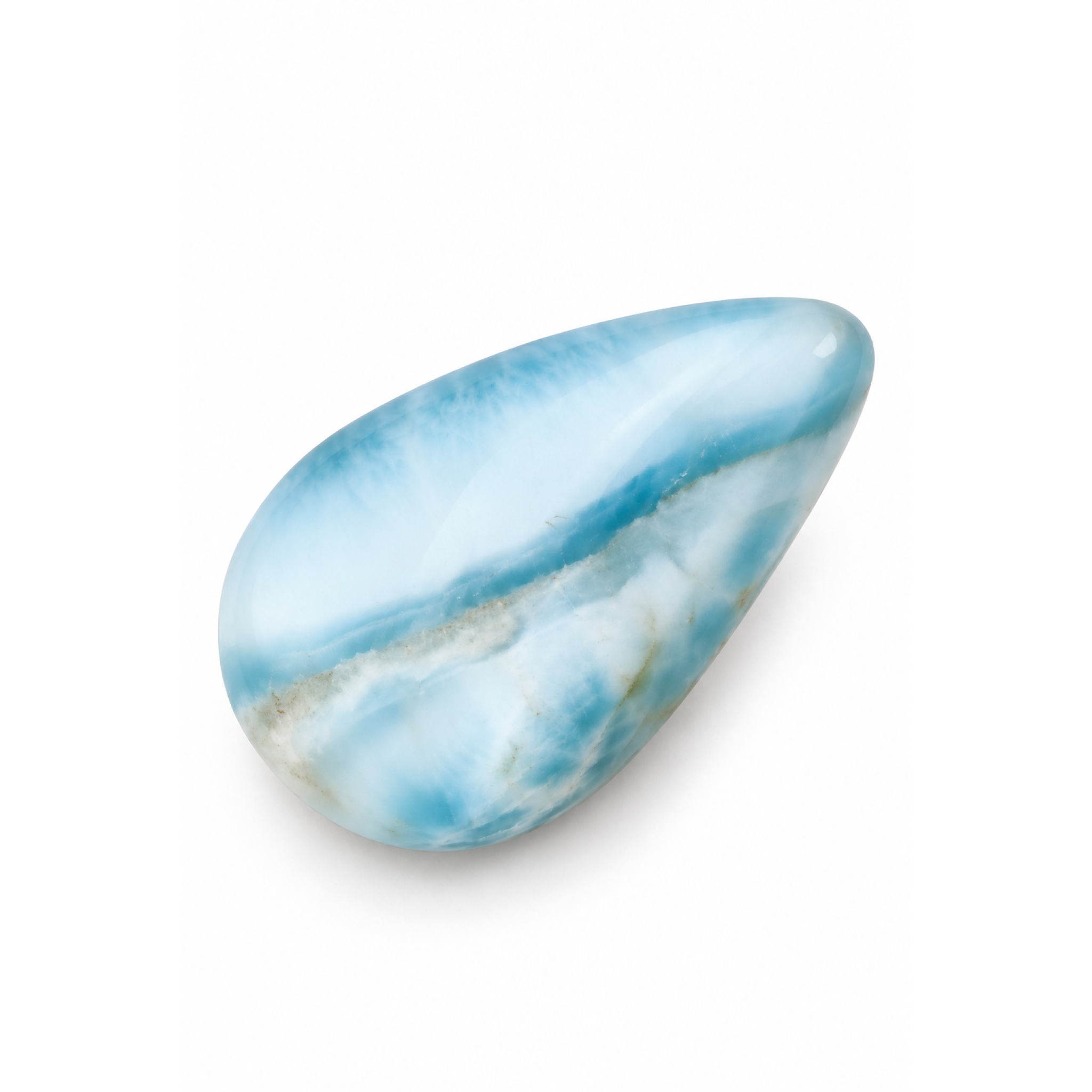 Master crafted ocean blue Dominican Larimar cabochon 28mm – photo 5