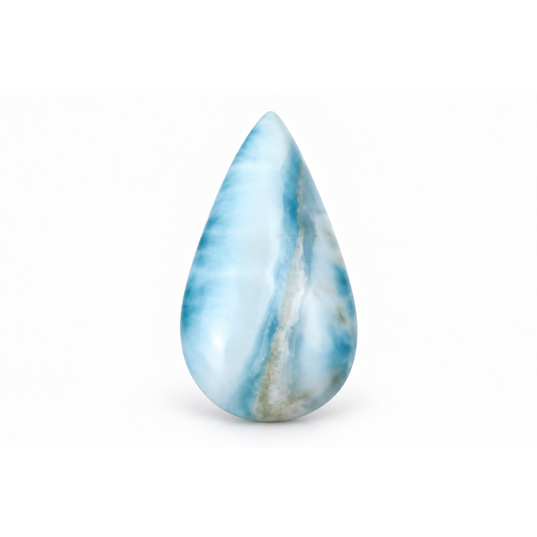 Master crafted ocean blue Dominican Larimar cabochon 28mm – photo 6
