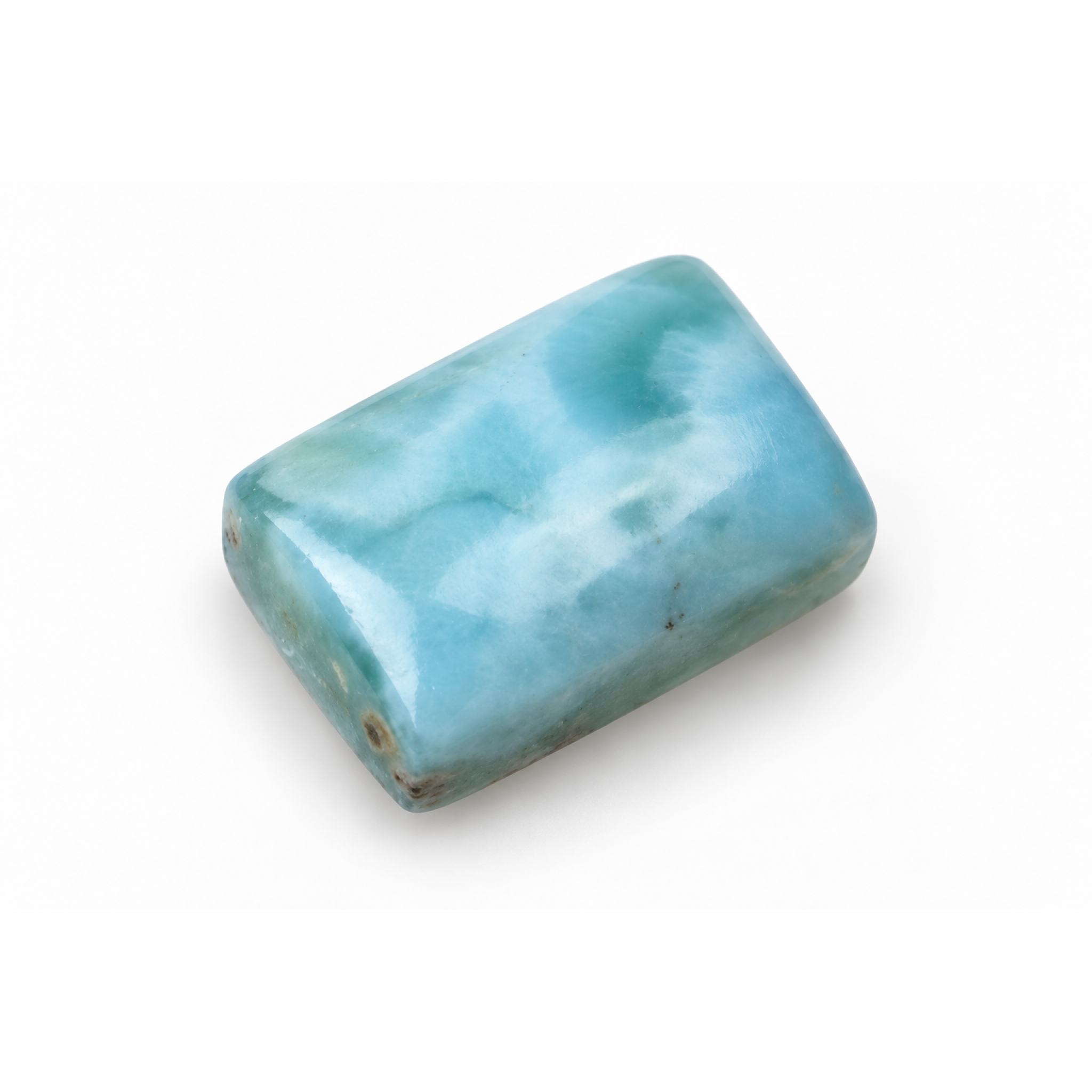 Master crafted ocean blue Dominican Larimar cabochon 18mm – photo 3