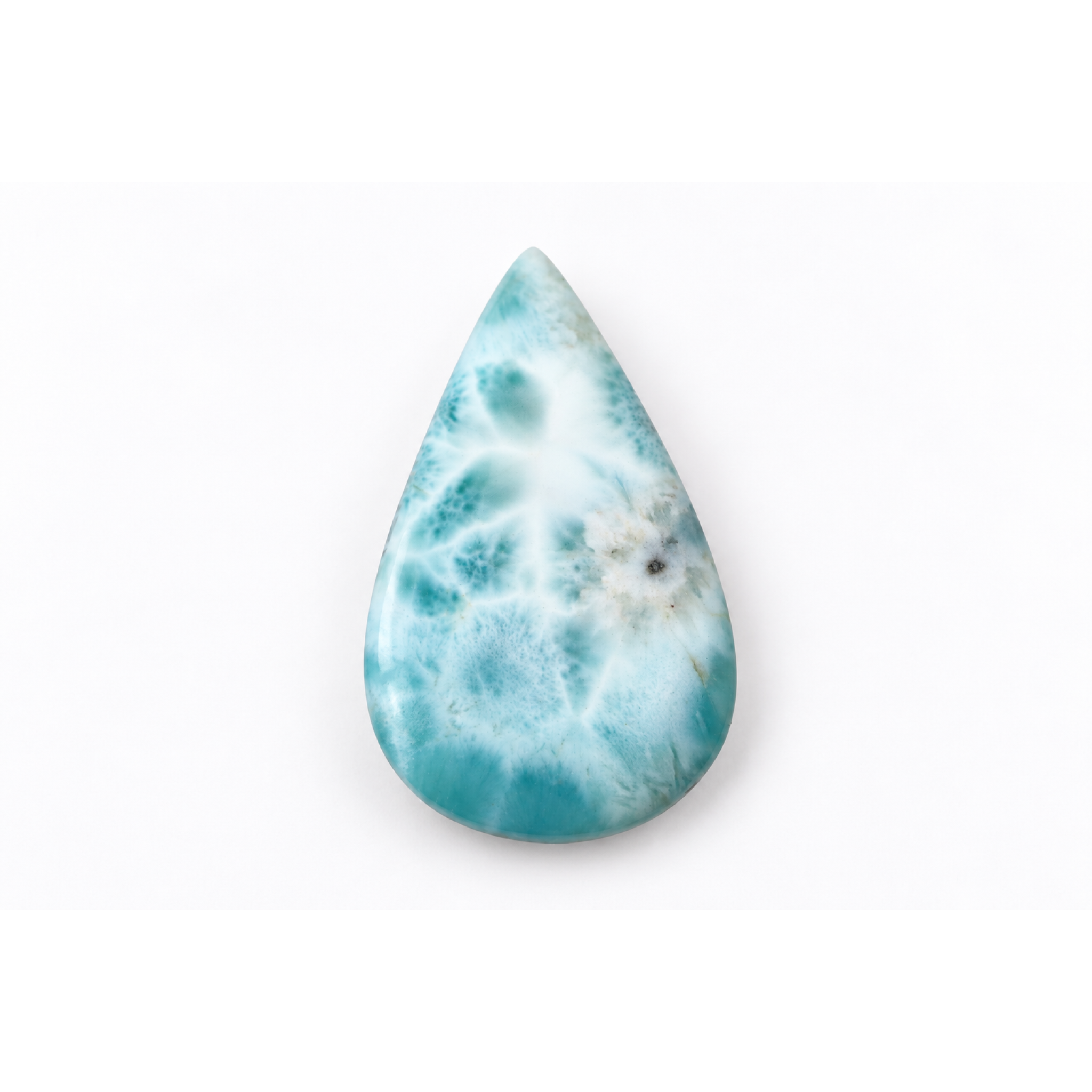 Master crafted sea blue Dominican Larimar cabochon 47mm – photo 5