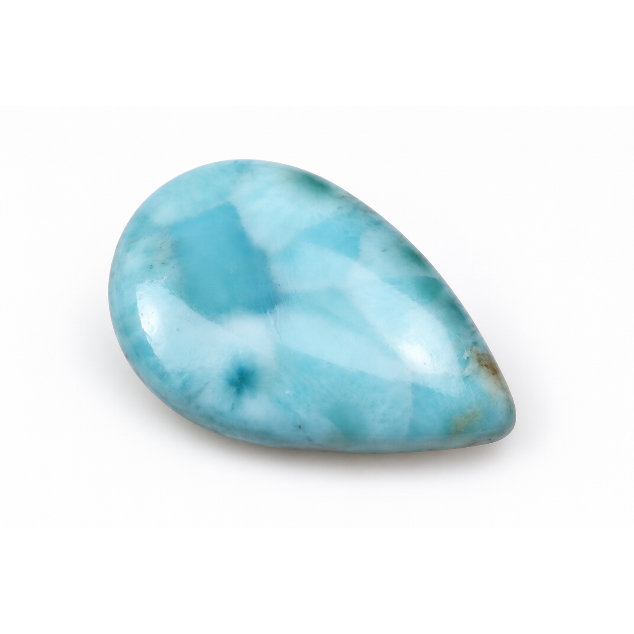 Handmade sky blue Dominican Larimar cabochon 30mm – photo 5
