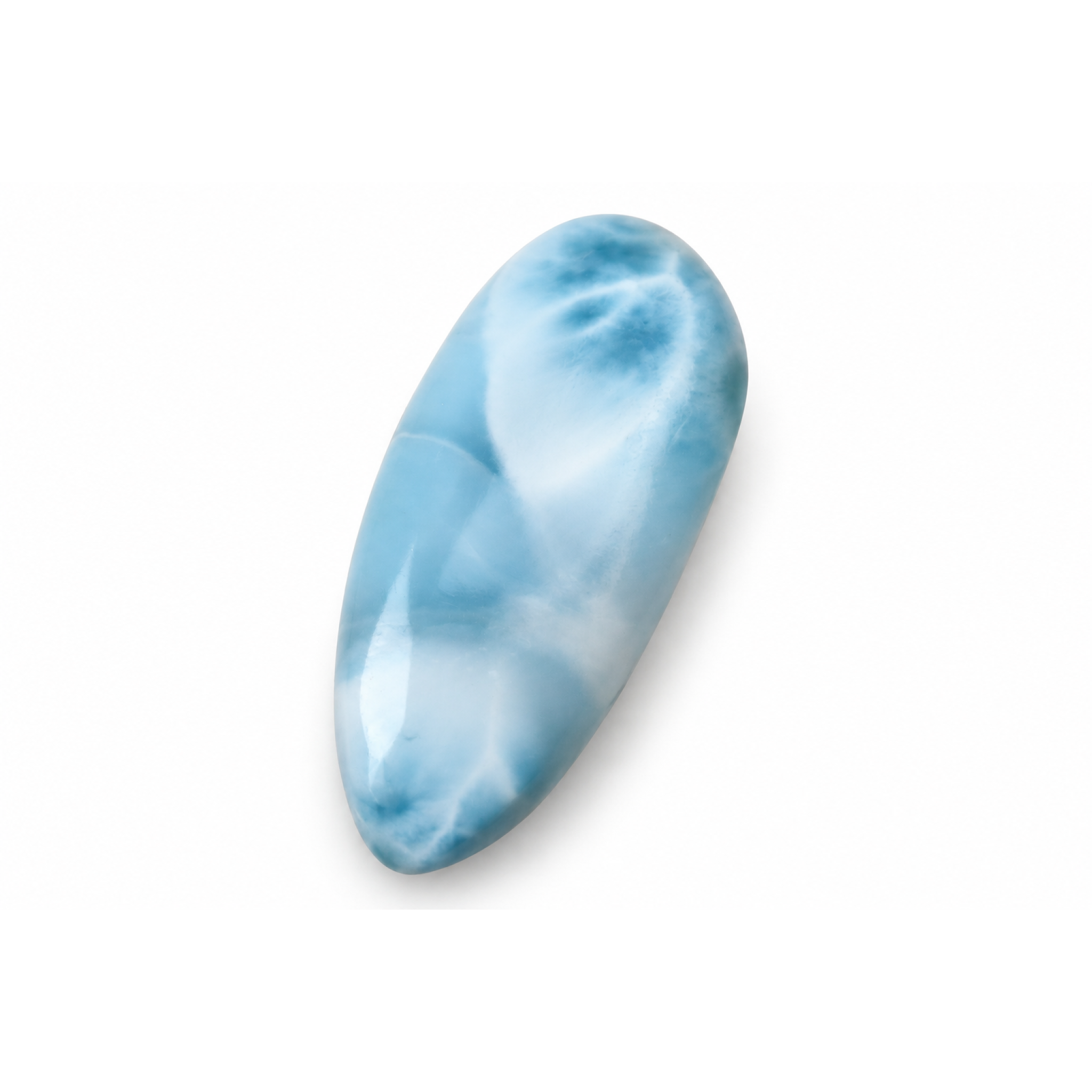 Master crafted sky blue Dominican Larimar cabochon 33mm – photo 6