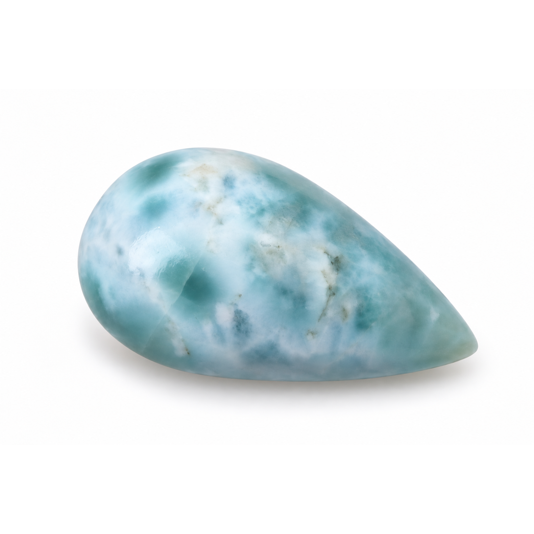Handcrafted green blue Dominican Larimar cabochon 31mm – photo 4