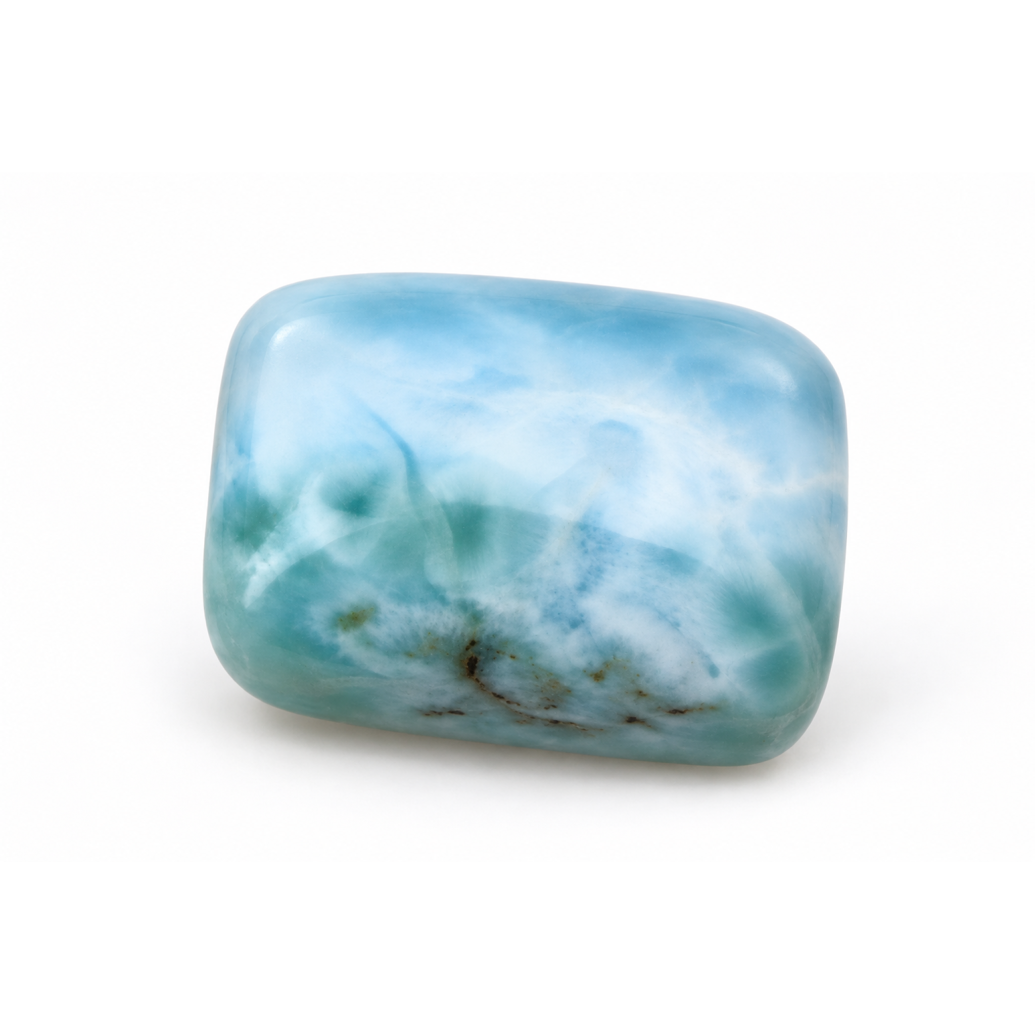 Handmade green blue Dominican Larimar cabochon 23mm – photo 5