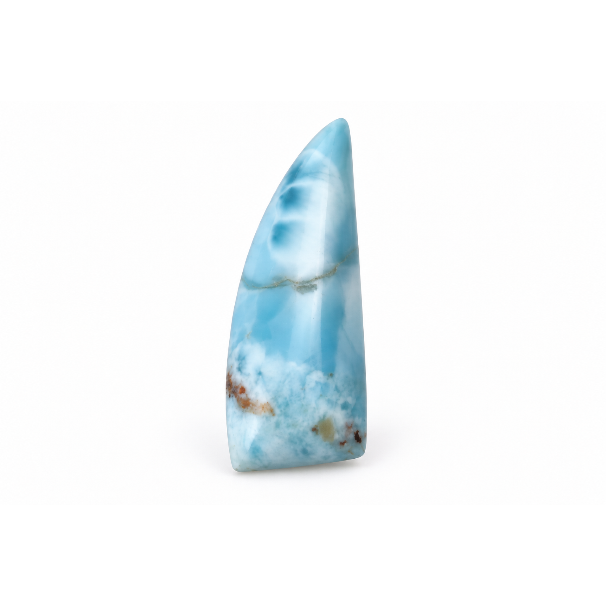 Handmade sky blue Dominican Larimar cabochon 30mm – photo 6