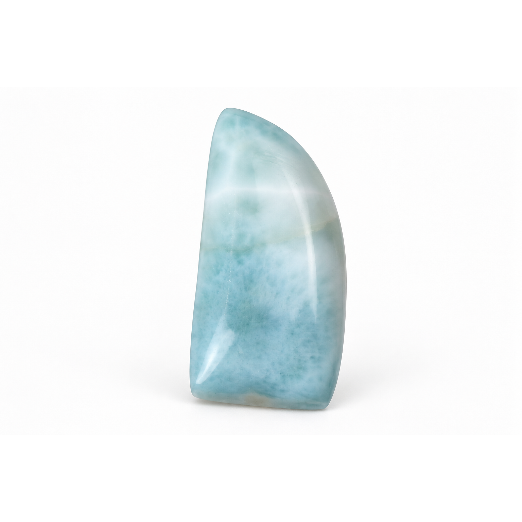 Artisan crafted light blue Dominican Larimar cabochon 30mm – photo 4