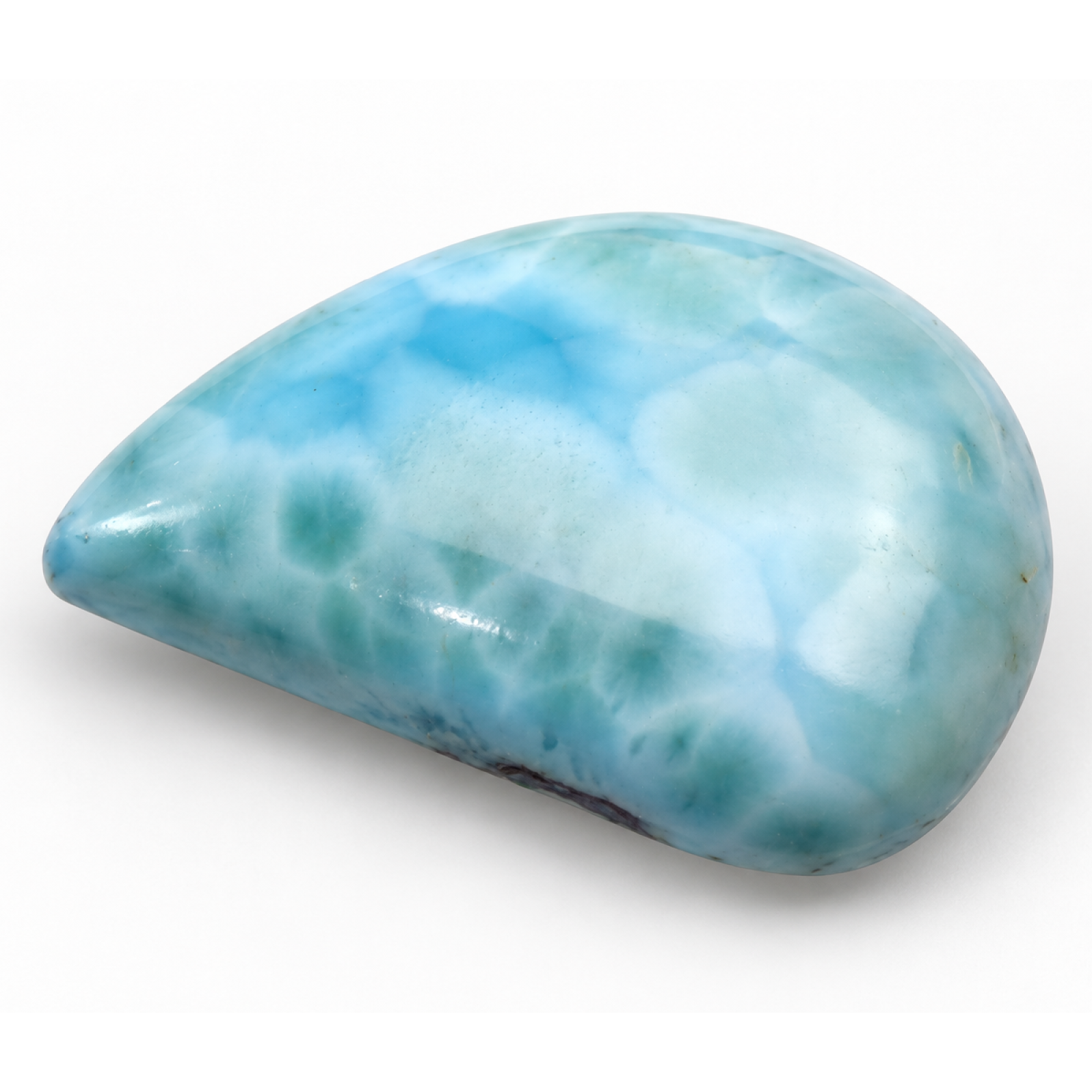 Earth crafted sky blue Dominican Larimar cabochon 33mm