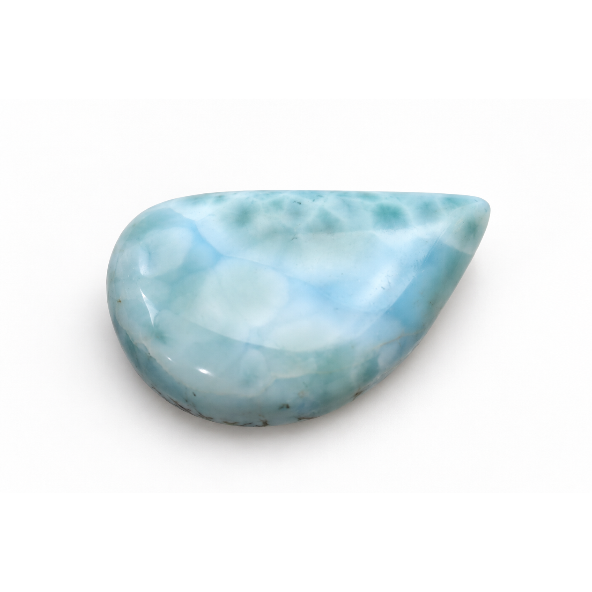 Earth crafted sky blue Dominican Larimar cabochon 33mm – photo 2