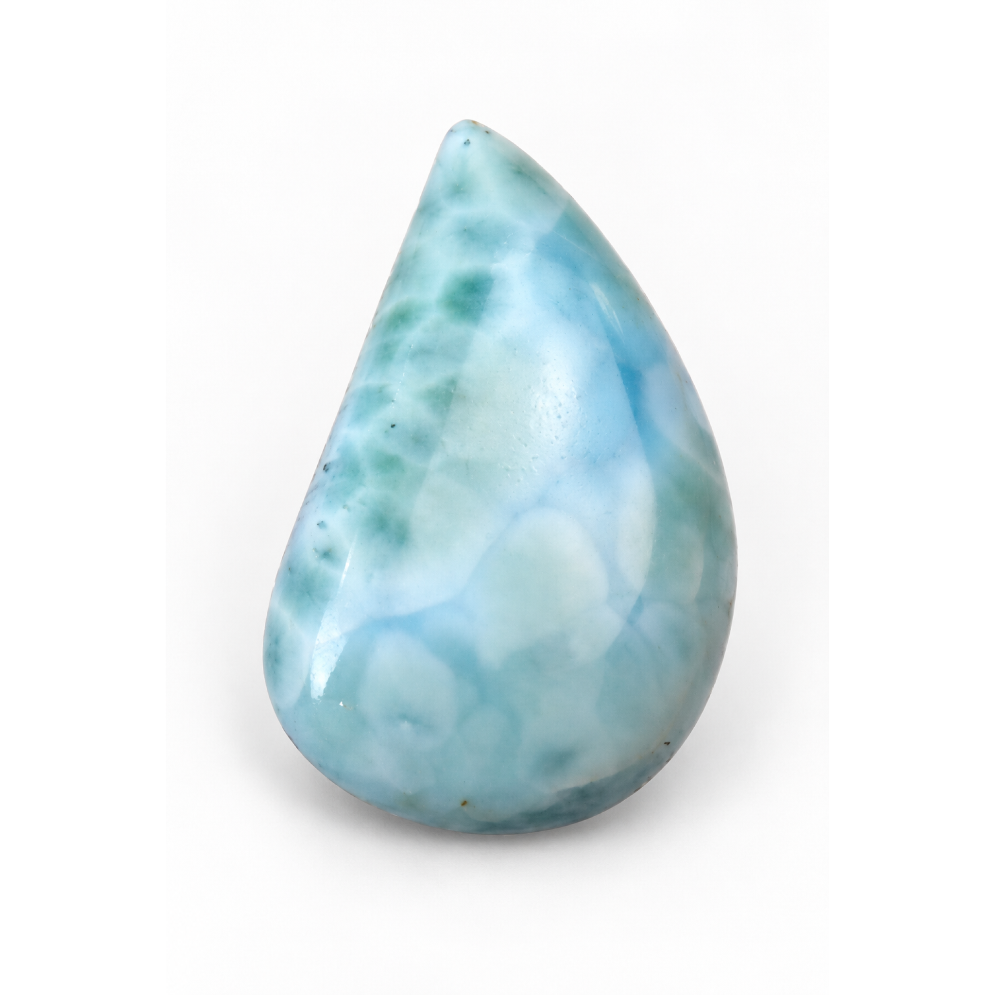 Earth crafted sky blue Dominican Larimar cabochon 33mm – photo 3