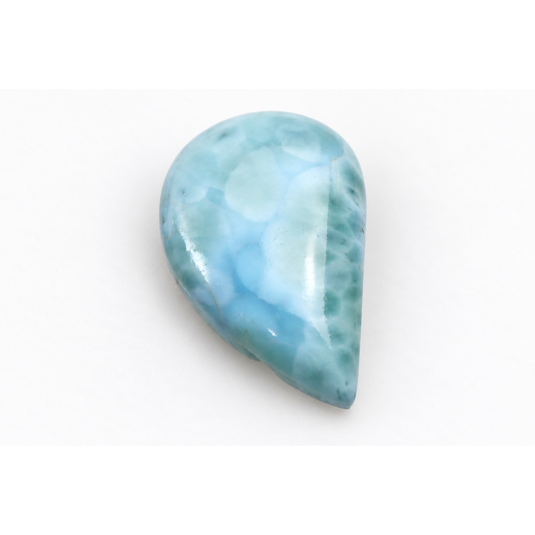 Earth crafted sky blue Dominican Larimar cabochon 33mm – photo 6