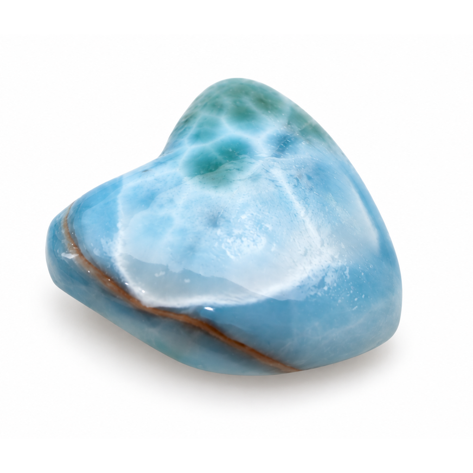 Nature created red blue Dominican Larimar cabochon 25mm