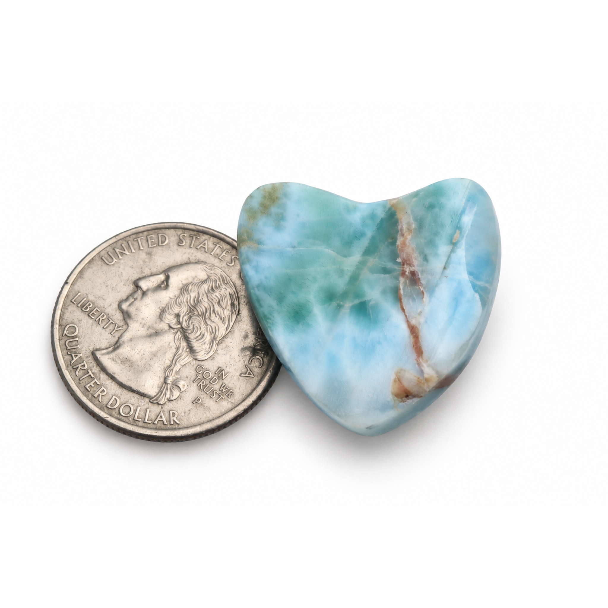 Nature created red blue Dominican Larimar cabochon 25mm – photo 3