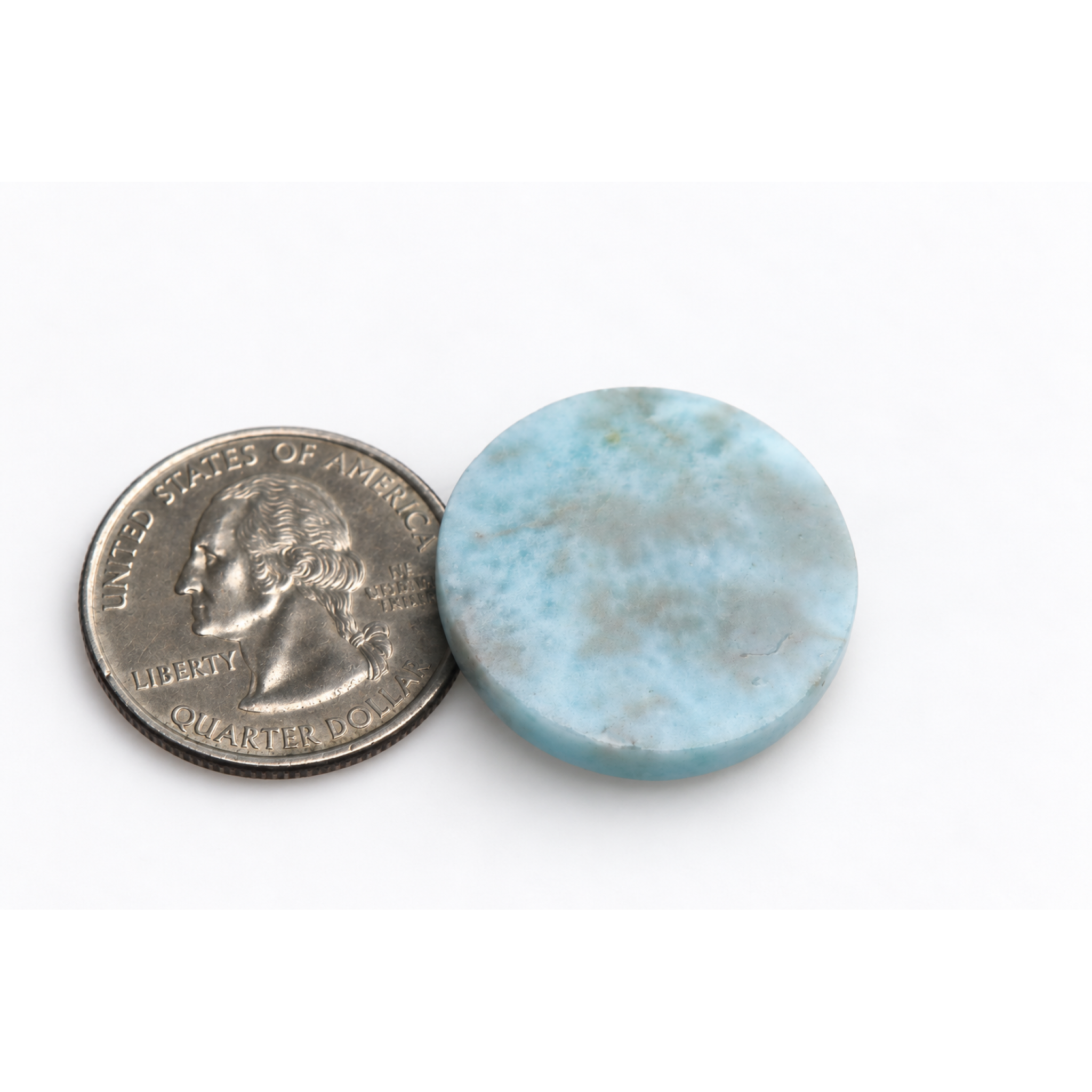 Nature created red blue Dominican Larimar cabochon 25.5mm – photo 3
