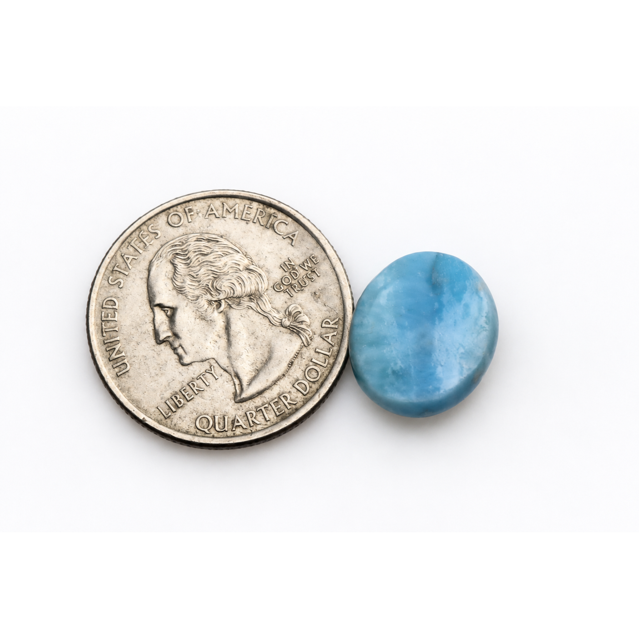 Finest deep blue Dominican Larimar cabochon 15mm – photo 6