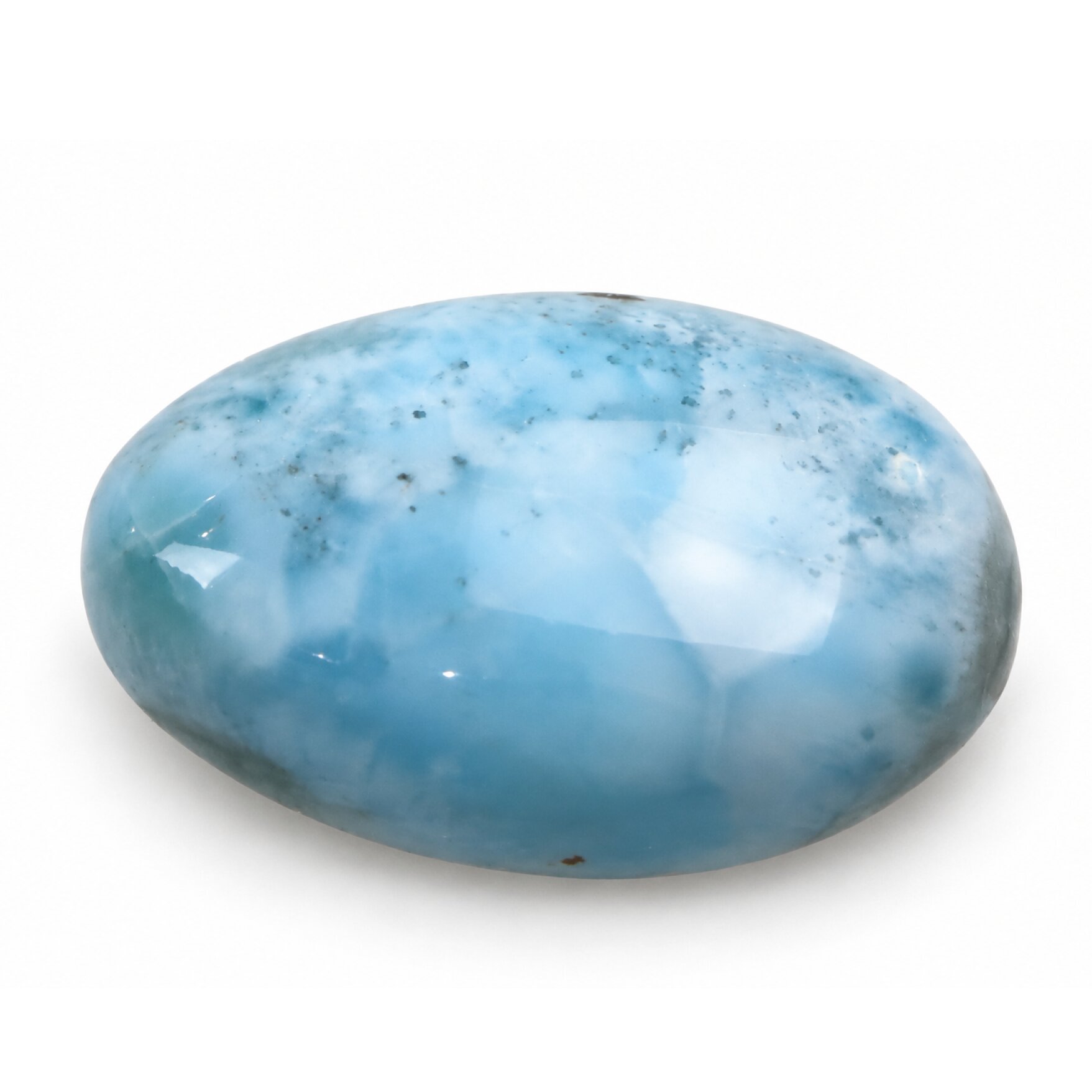 Genuine handcrafted sky blue Dominican Larimar cabochon 30mm
