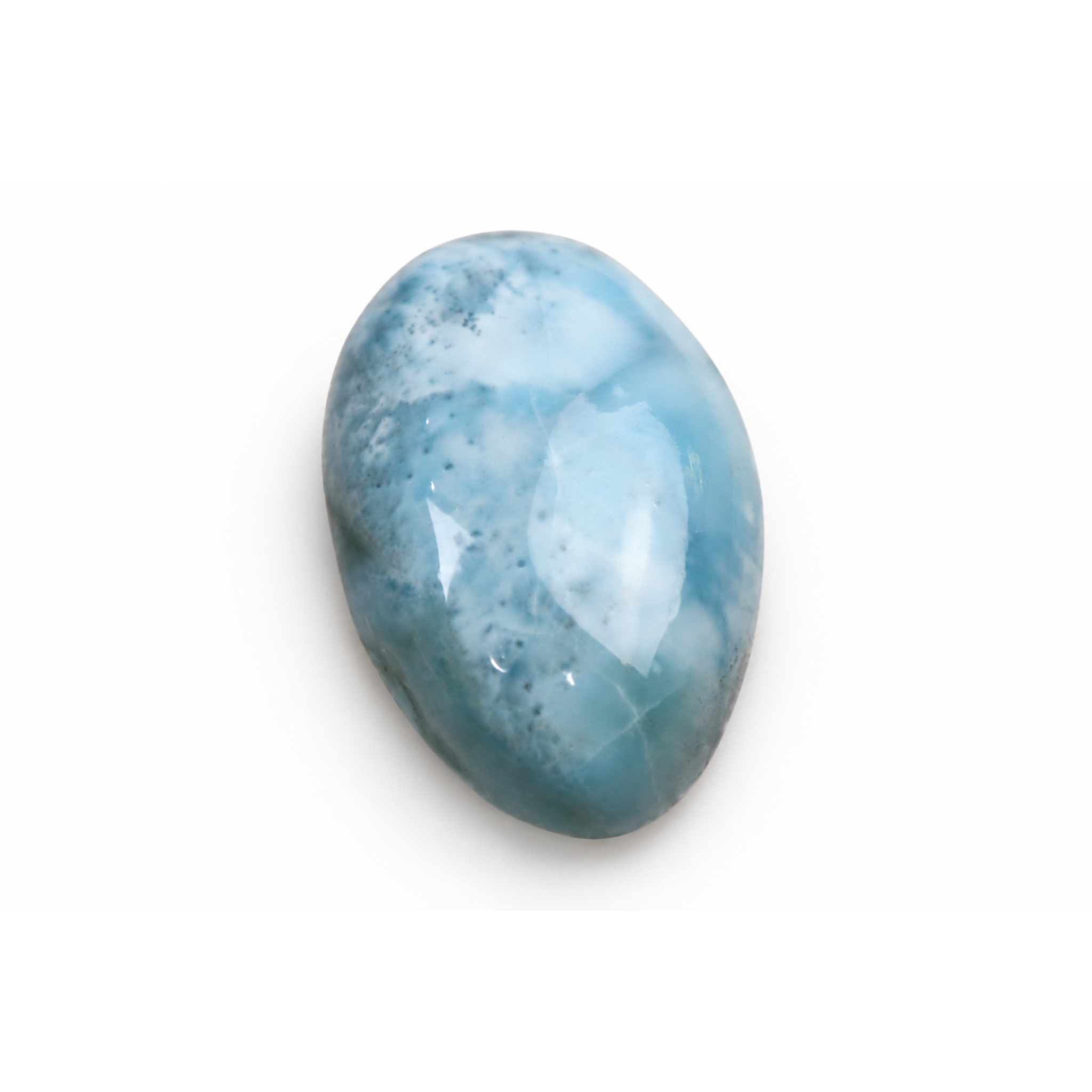 Genuine handcrafted sky blue Dominican Larimar cabochon 30mm – photo 3