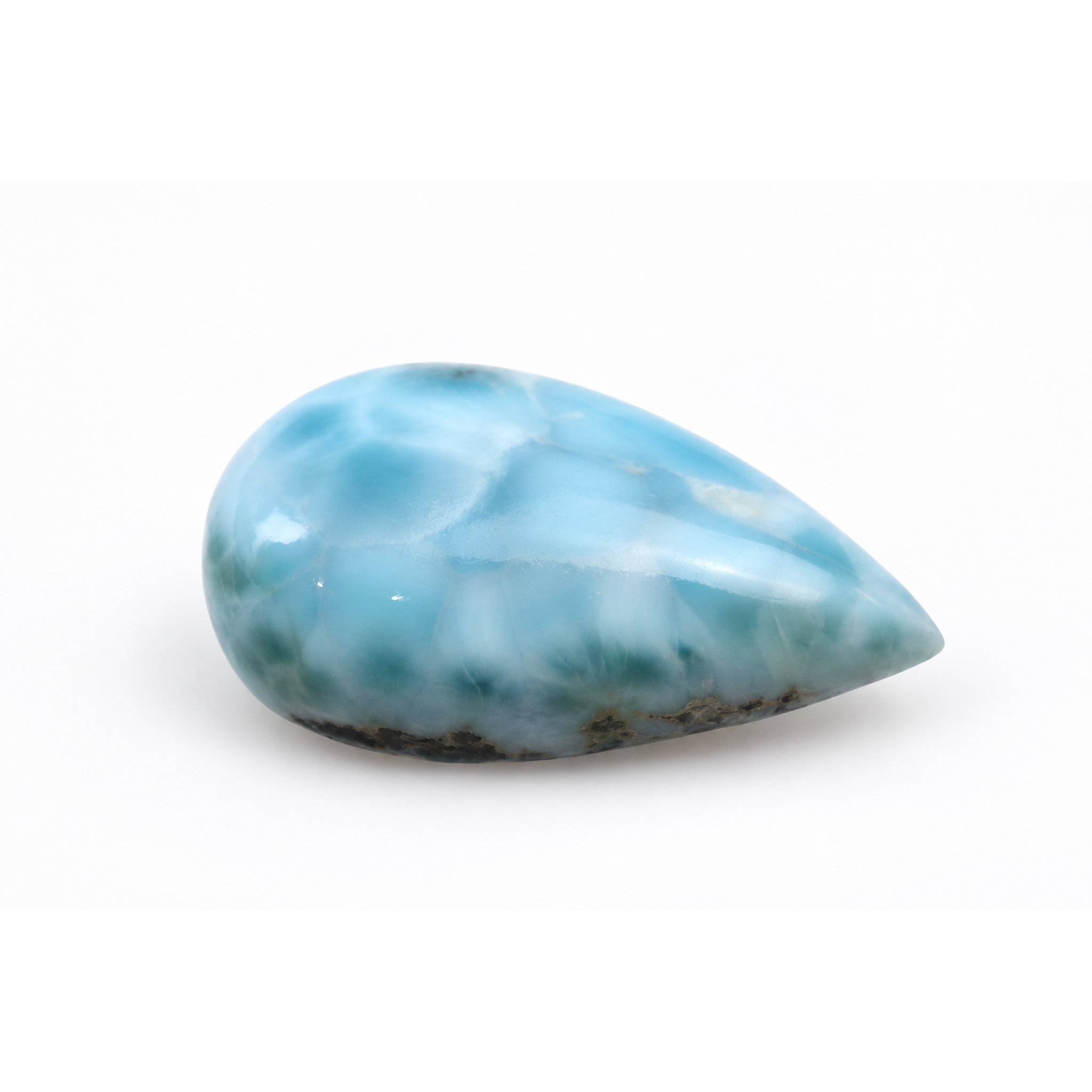 Genuine handcrafted sky blue Dominican Larimar cabochon 35mm – photo 8