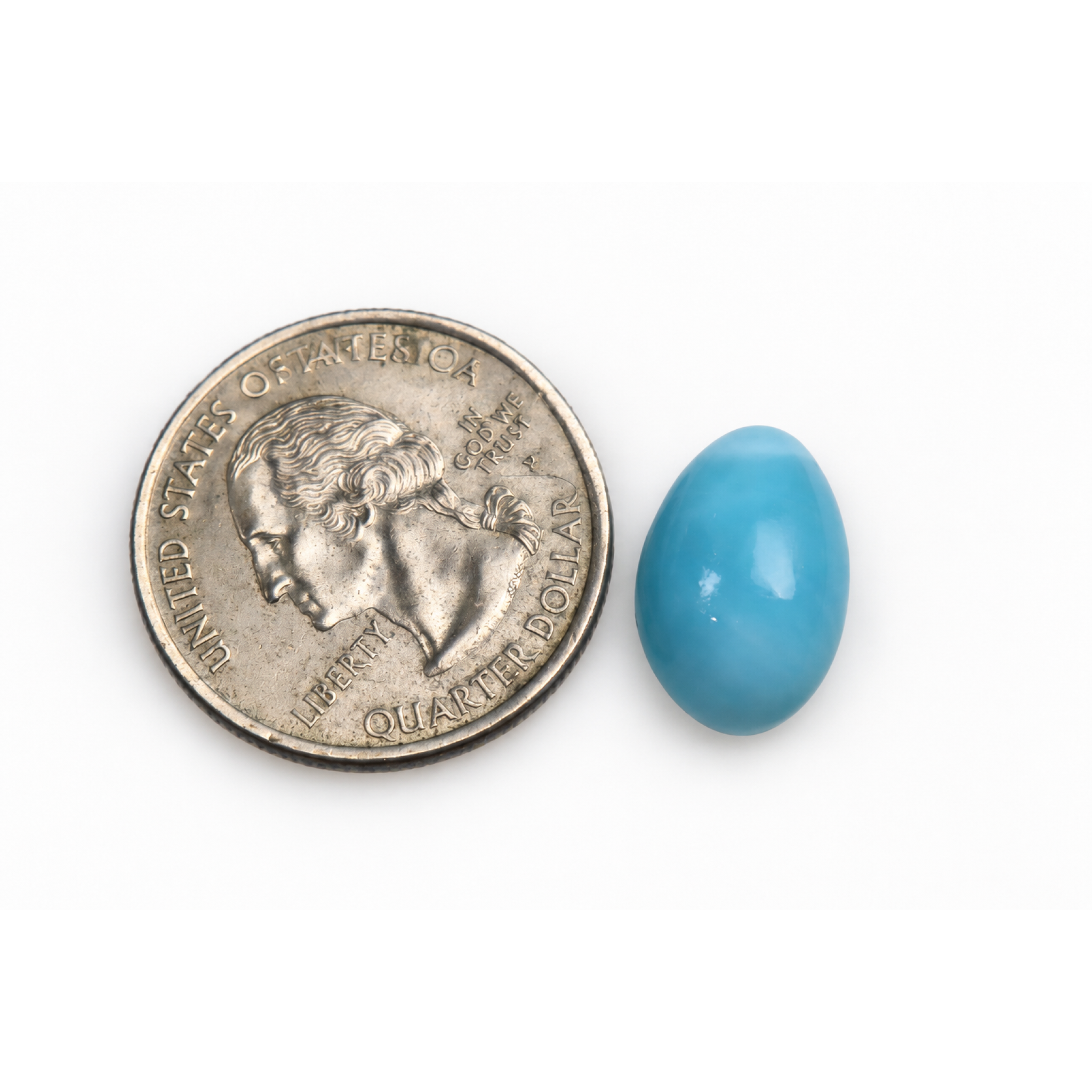 Top grade volcanic blue Dominican Larimar cabochon 15mm – photo 5