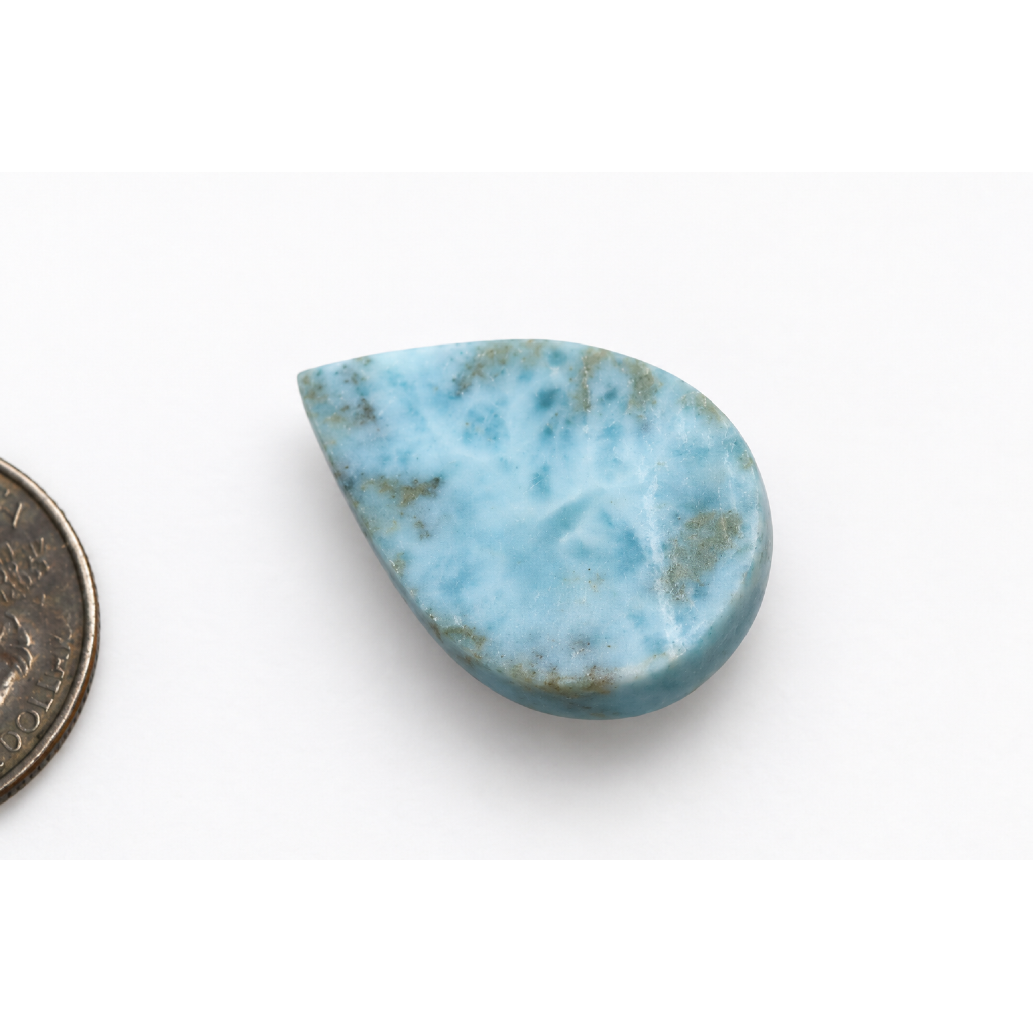 Authentic light blue Dominican Larimar cabochon 26mm – photo 2