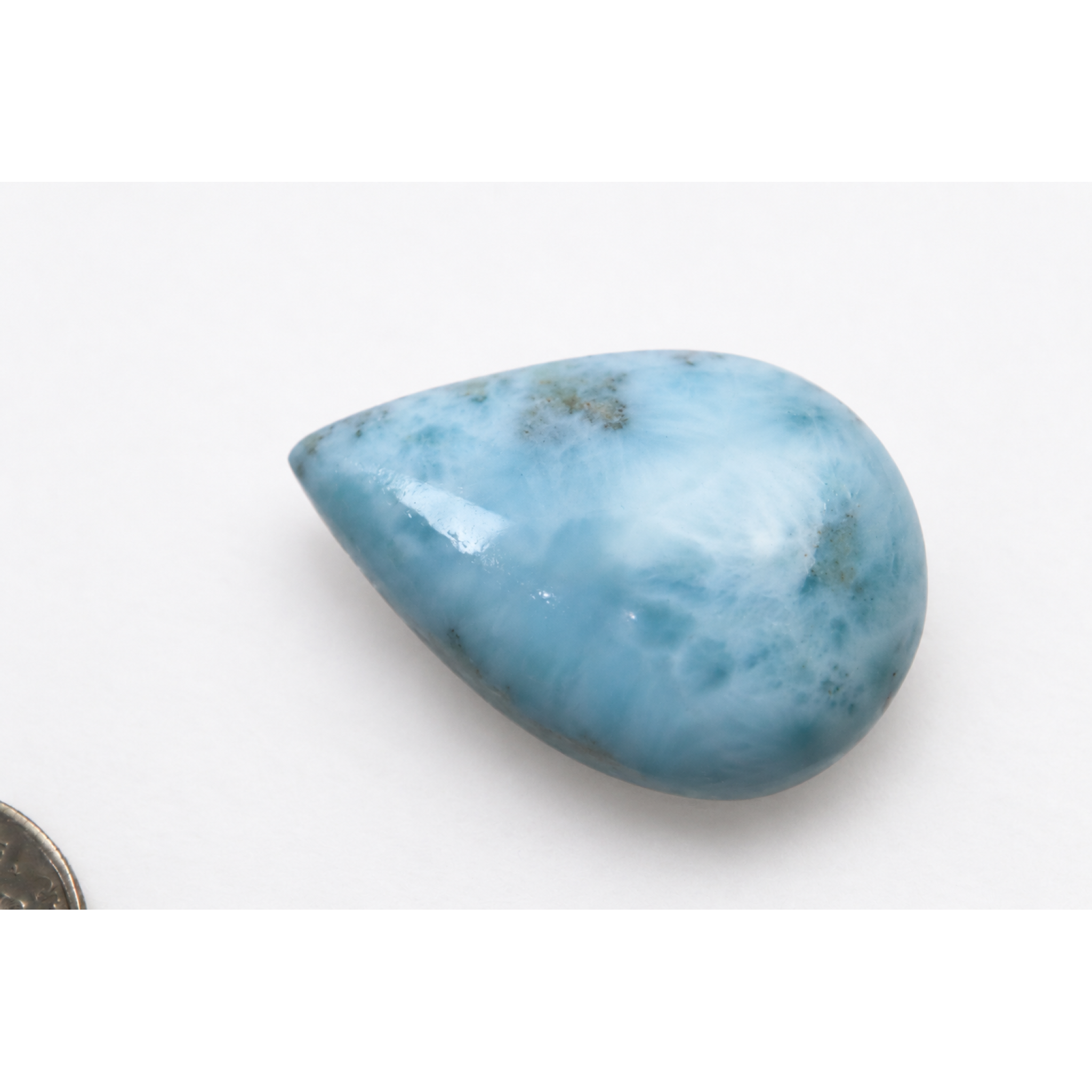 Authentic light blue Dominican Larimar cabochon 26mm – photo 3