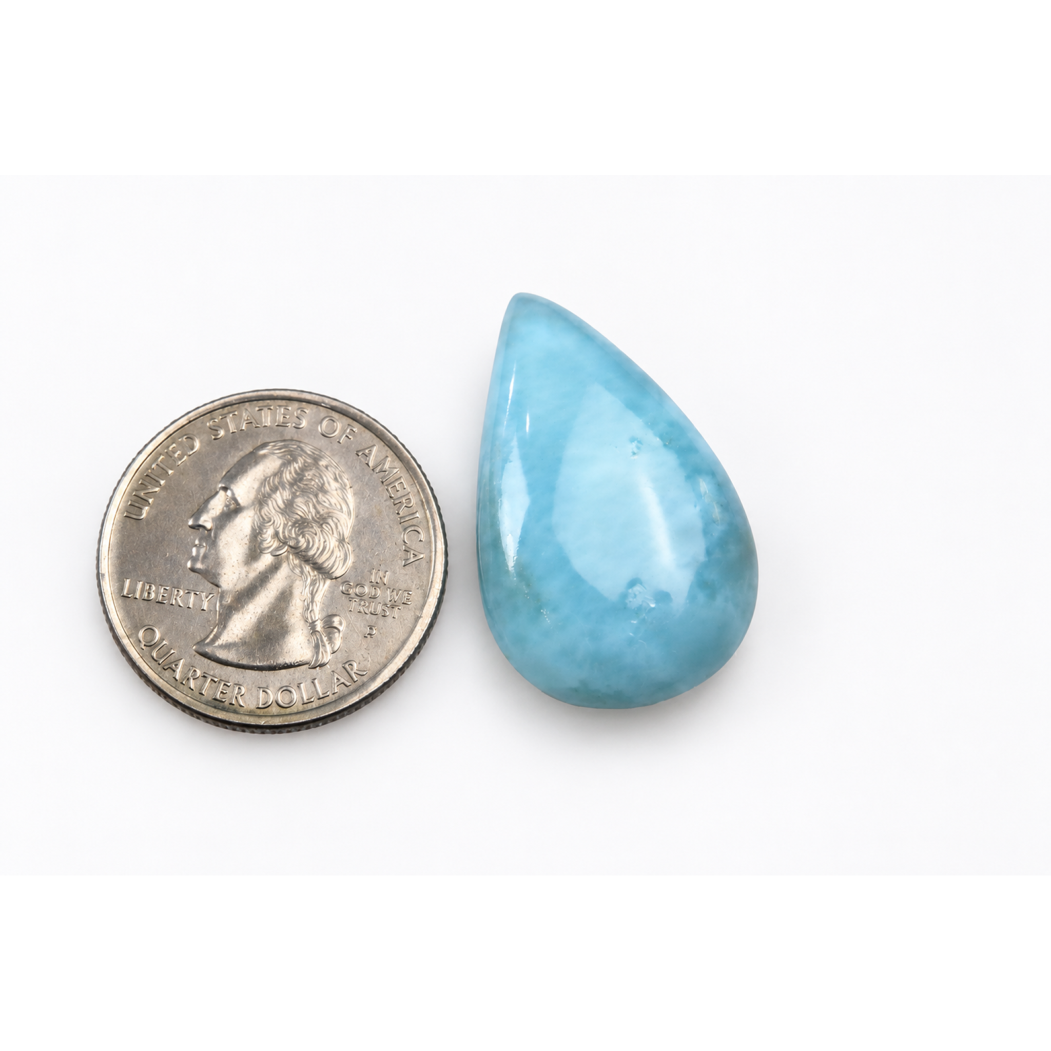 Authentic deep blue Dominican Larimar cabochon 30mm – photo 5