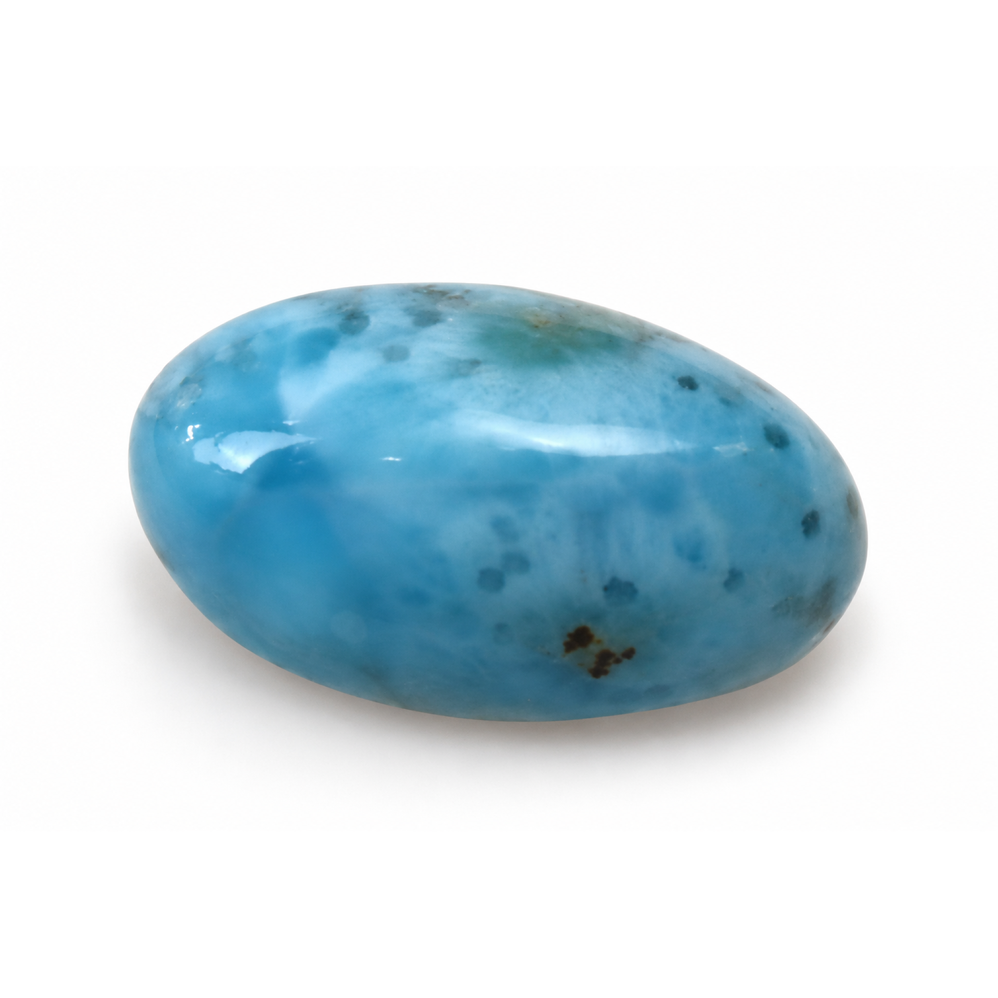 Authentic deep blue Dominican Larimar cabochon 22mm – photo 4