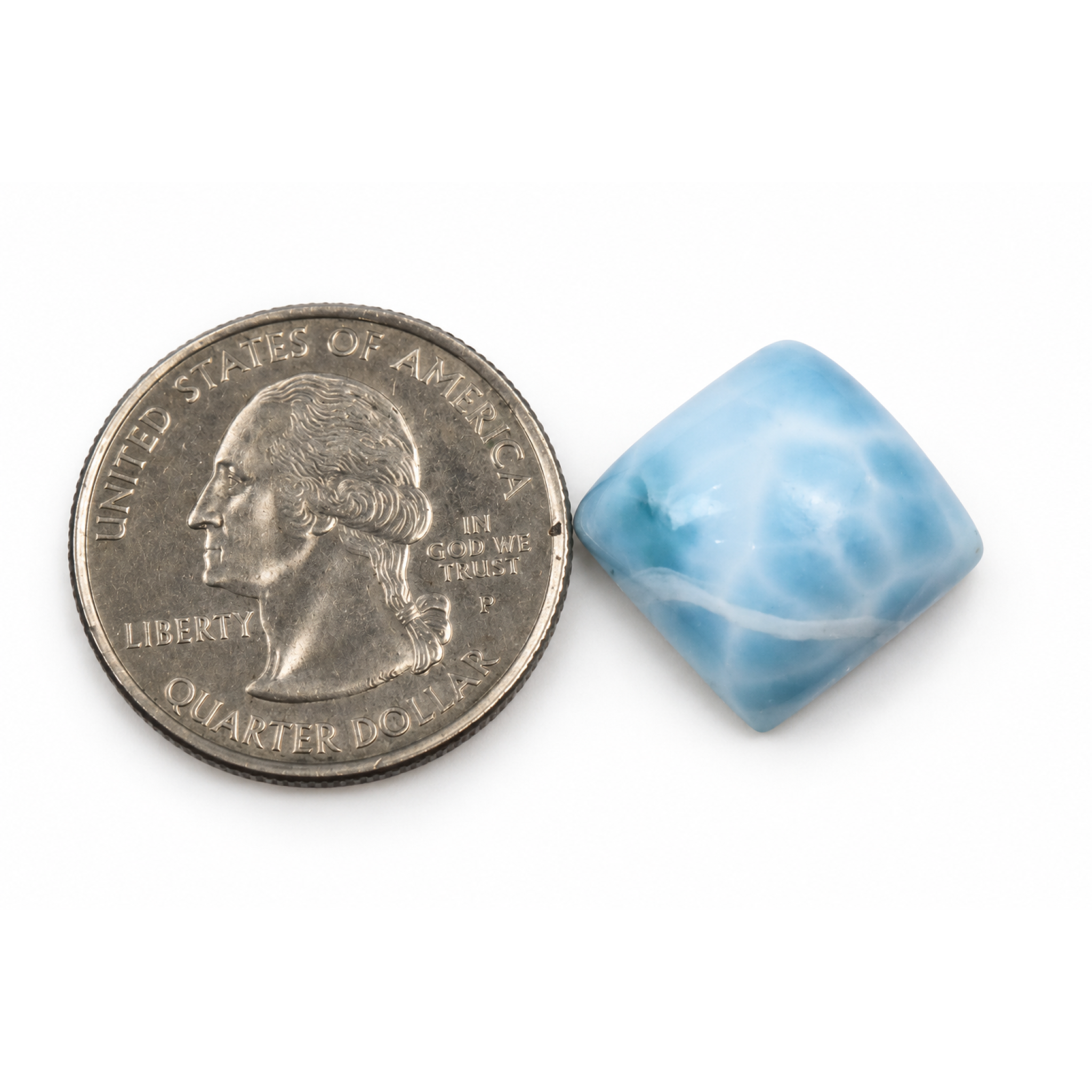 Authentic sky blue Dominican Larimar cabochon 14.5mm – photo 4