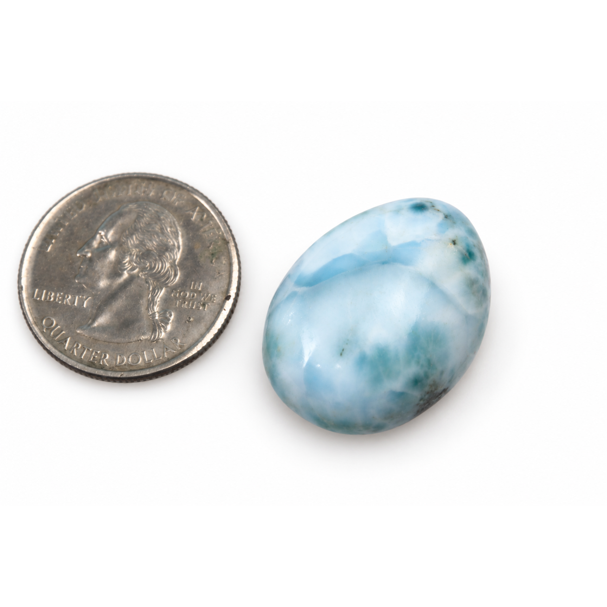 Authentic sky blue Dominican Larimar cabochon 27mm – photo 8