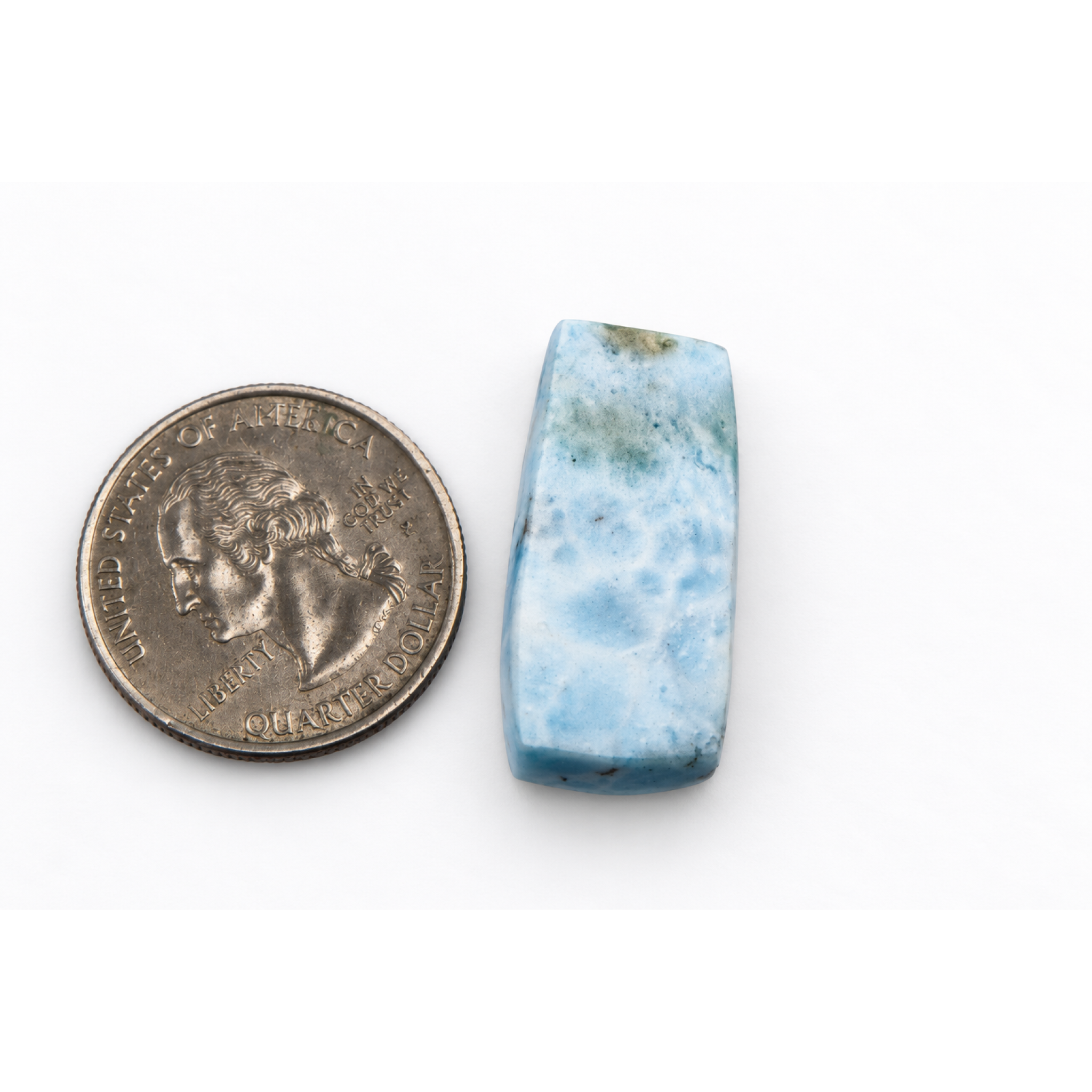Genuine sea blue Dominican Larimar cabochon 27mm – photo 6