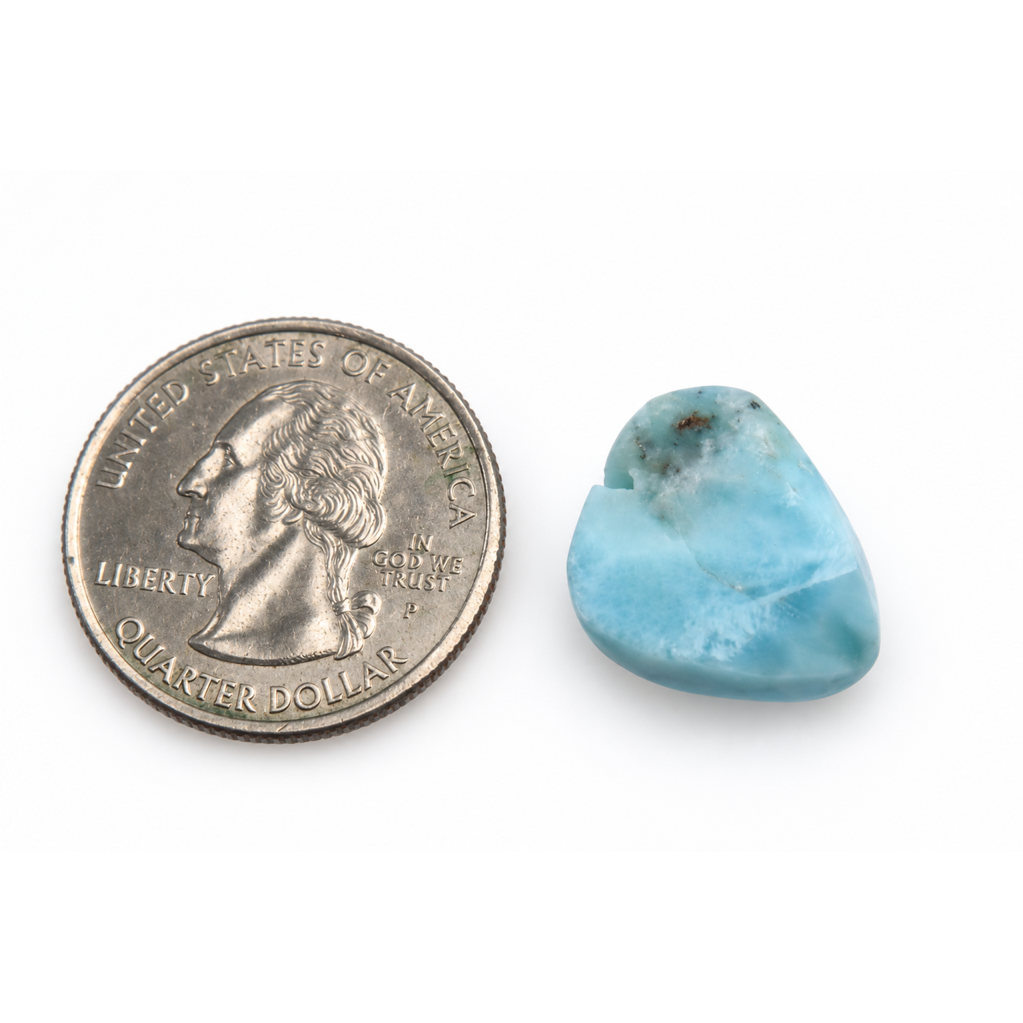 Genuine sky blue Dominican Larimar cabochon 15mm – photo 3