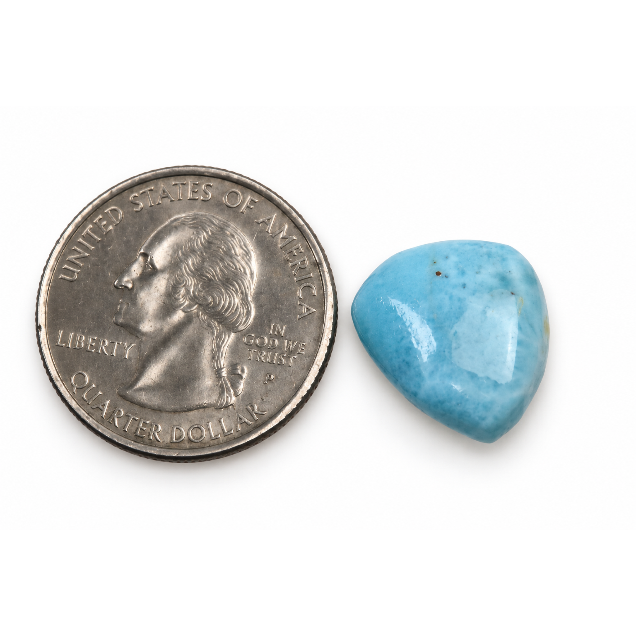 Genuine sky blue Dominican Larimar cabochon 15mm – photo 4