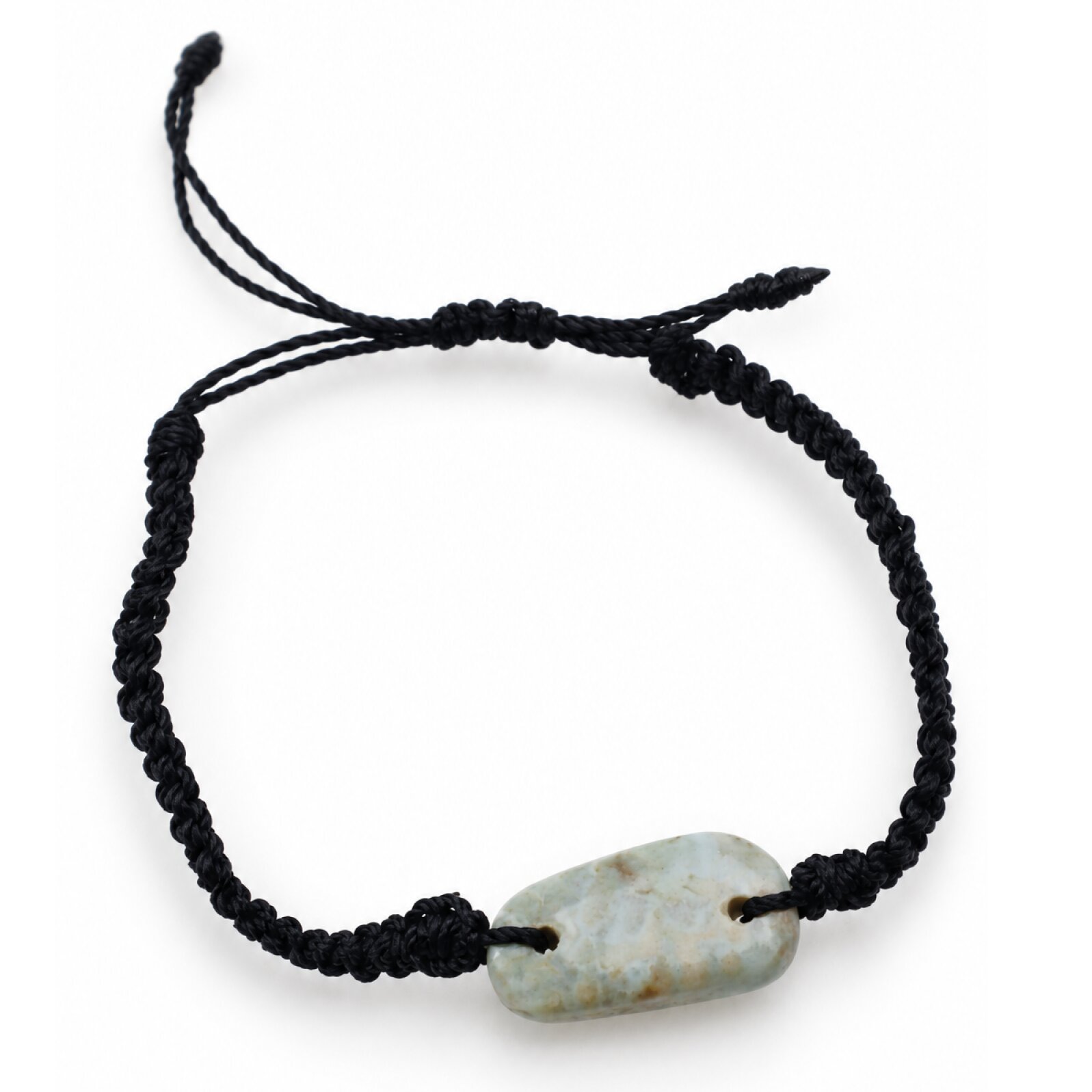 Genuine sky blue Dominican Larimar macrame bracelet 24mm