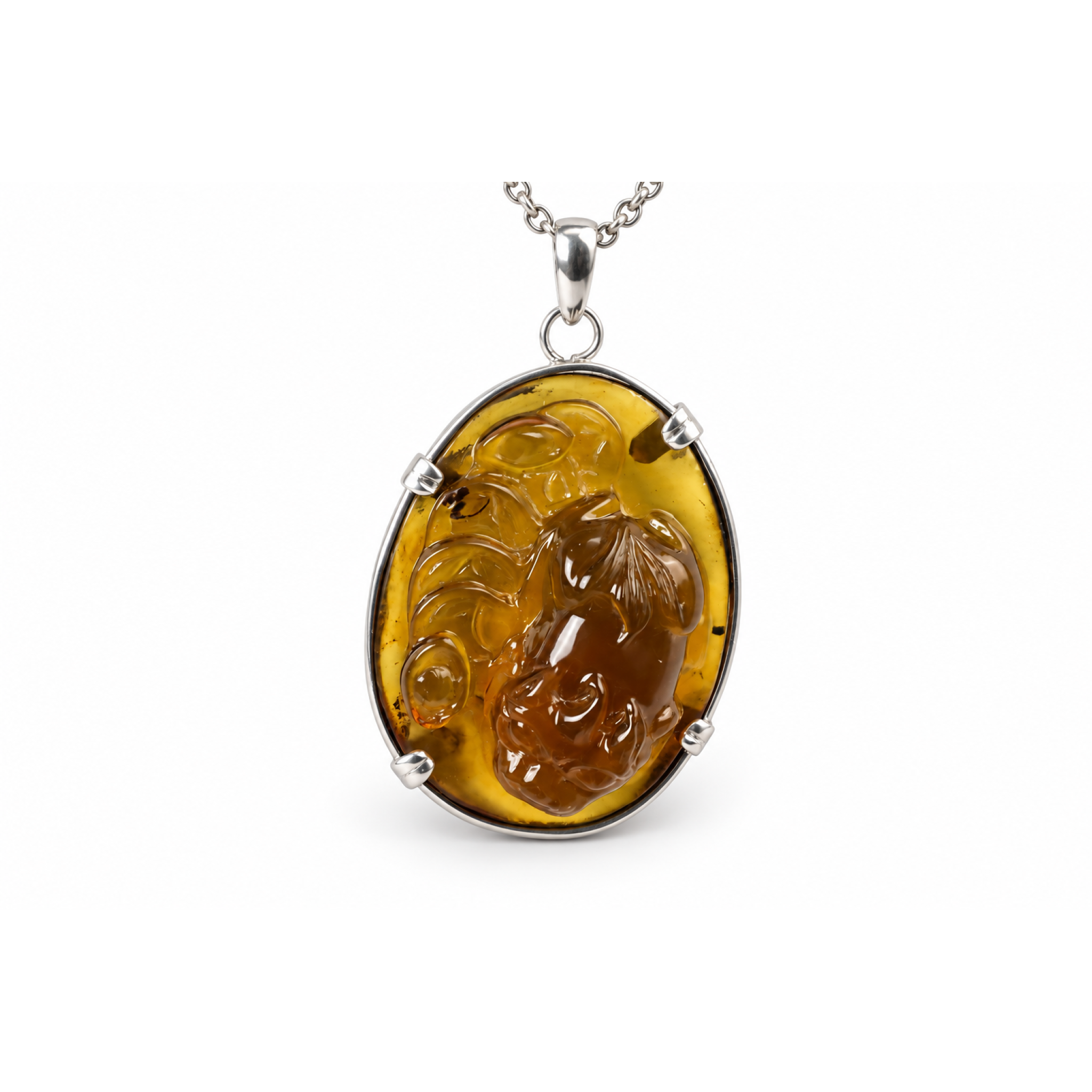 Earth mined sky blue Dominican amber sterling silver amber 55mm – photo 11