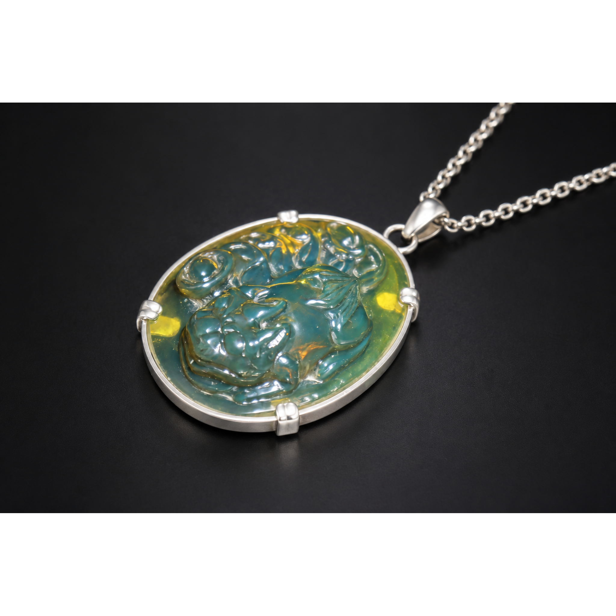Earth mined sky blue Dominican amber sterling silver amber 55mm – photo 18