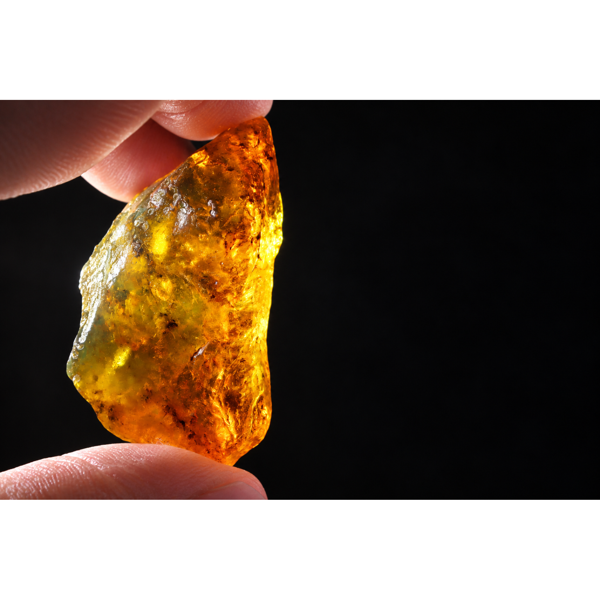 Authentic blue parts orange green rough specimen Dominican amber 55mm – photo 2