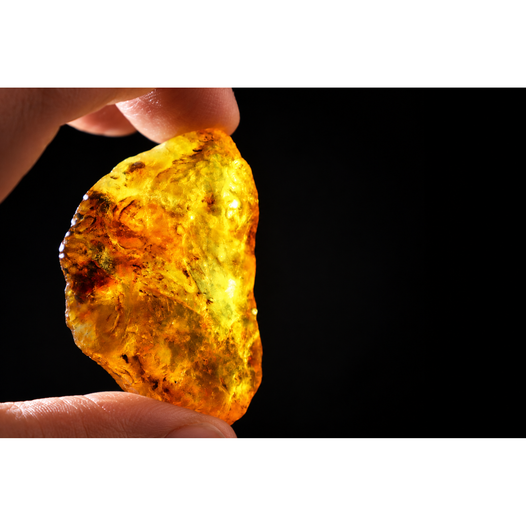 Authentic blue parts orange green rough specimen Dominican amber 55mm – photo 4
