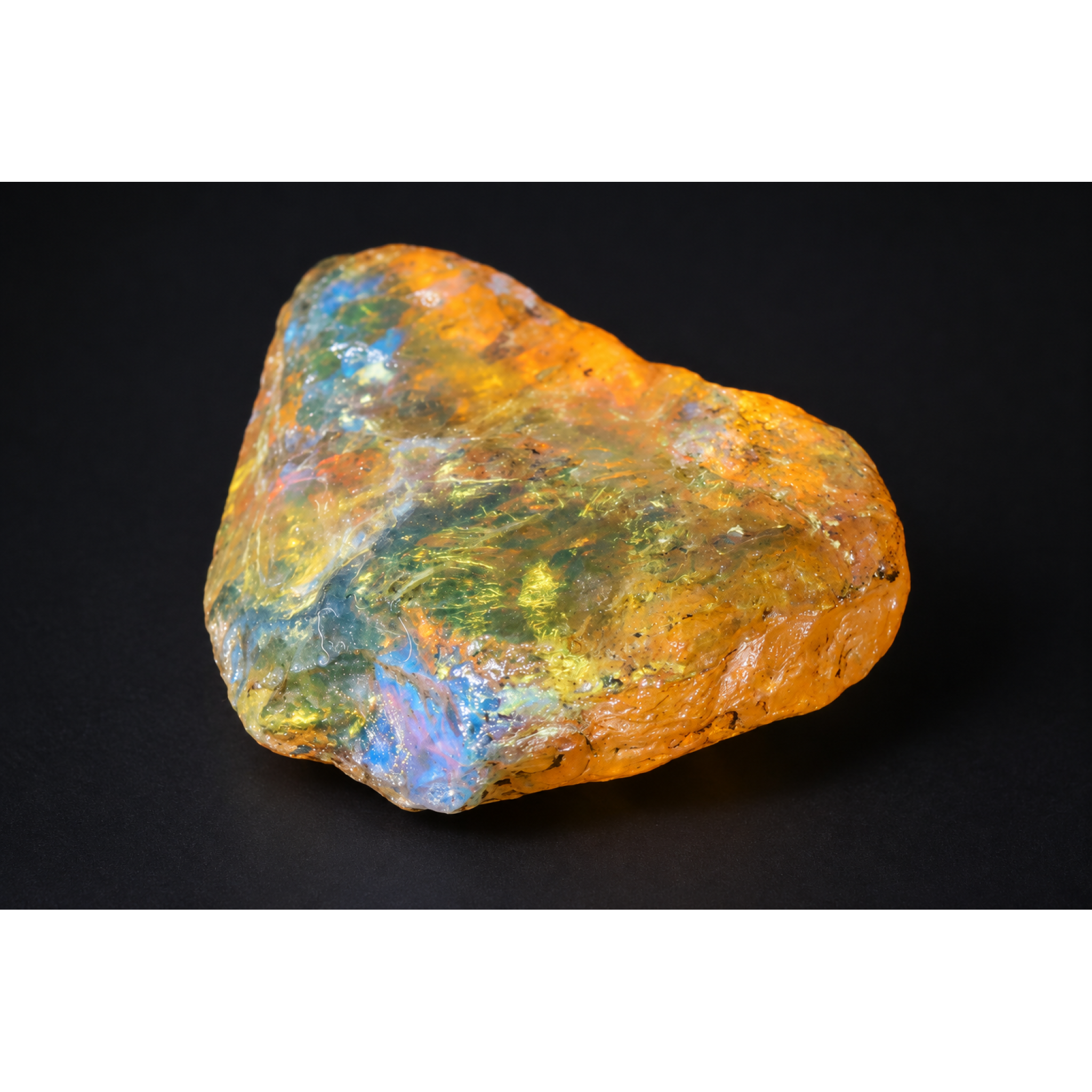 Authentic blue parts orange green rough specimen Dominican amber 55mm – photo 5